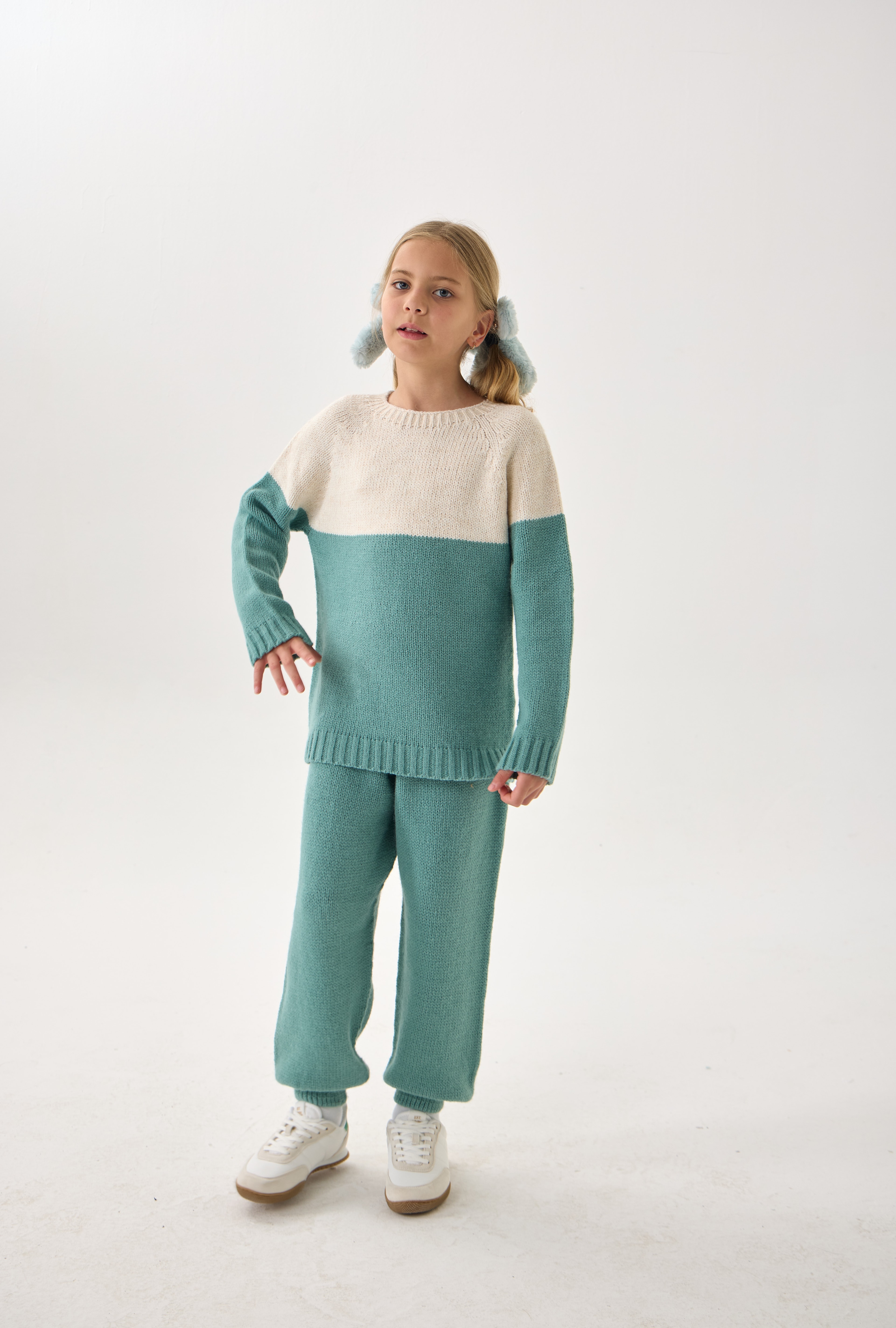  Unisex Çocuk Triko Takım – Kazak ve Alt / İkili Set / Rahat Kalıp