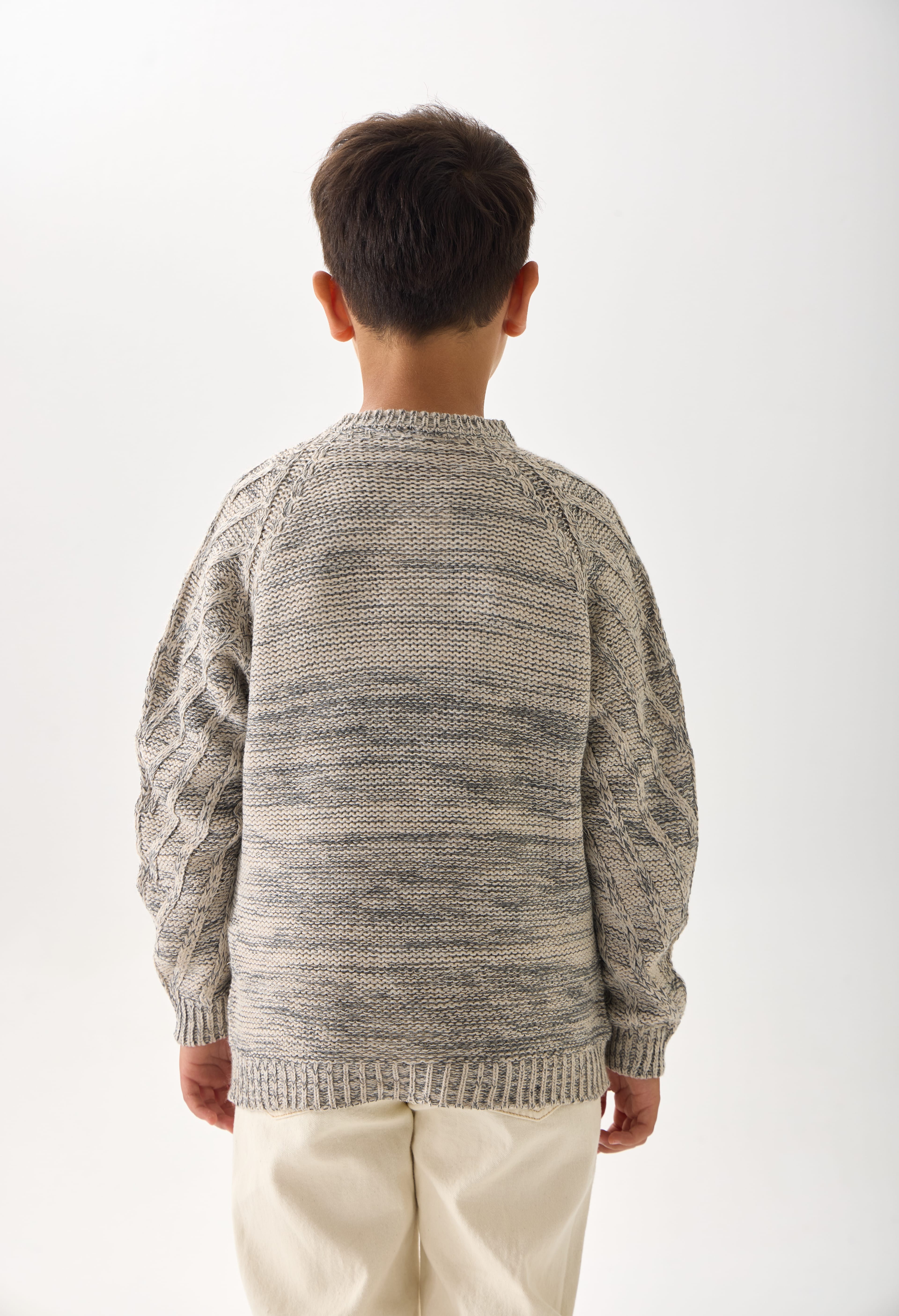 Erkek Çocuk Triko Kazak - Uzun Kollu ve Rahat Kesim Model - Antrasit