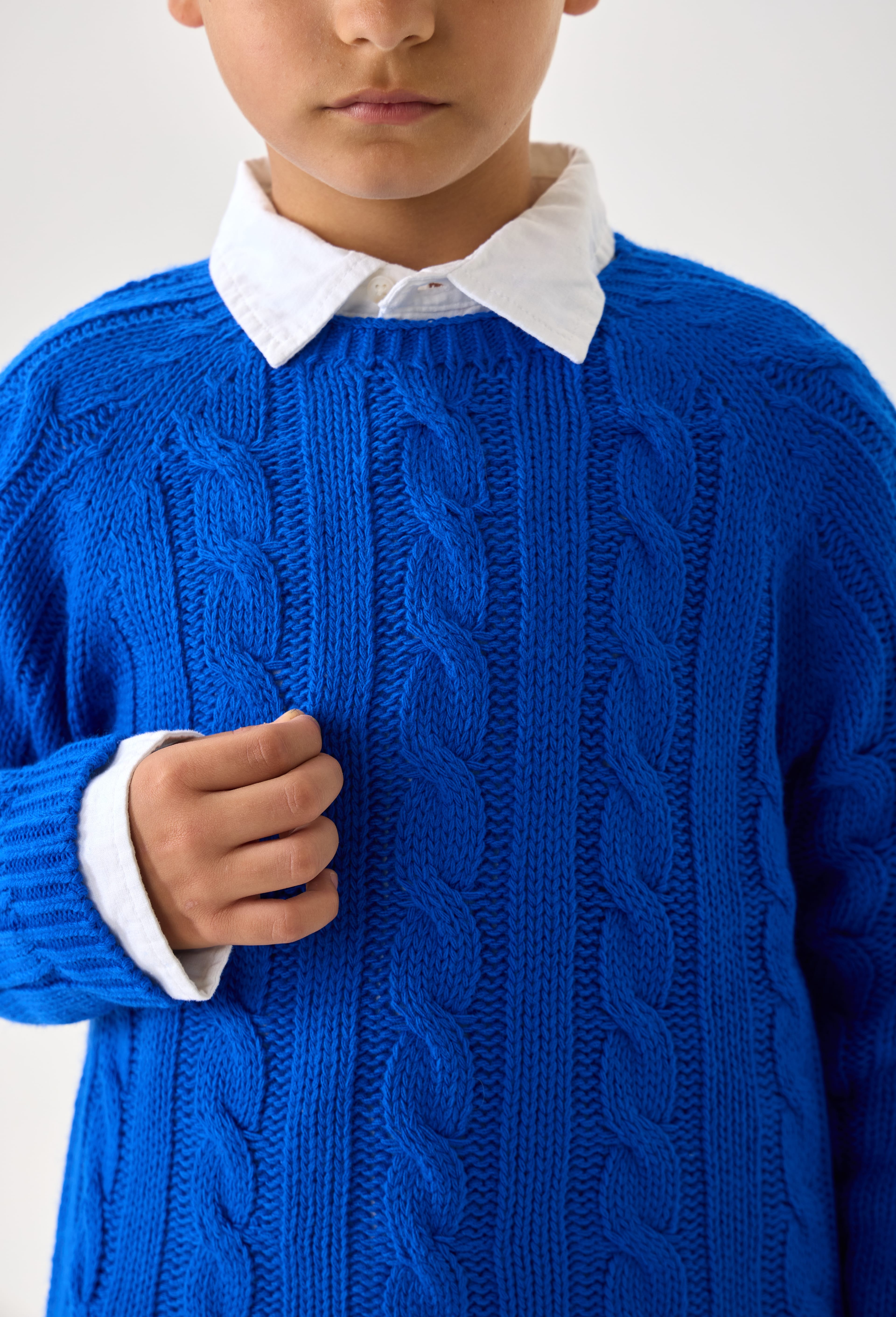 Unisex Çocuk Triko Kazak - Rahat Kesim ve Günlük Kullanıma Uygun Tasarım - Sax