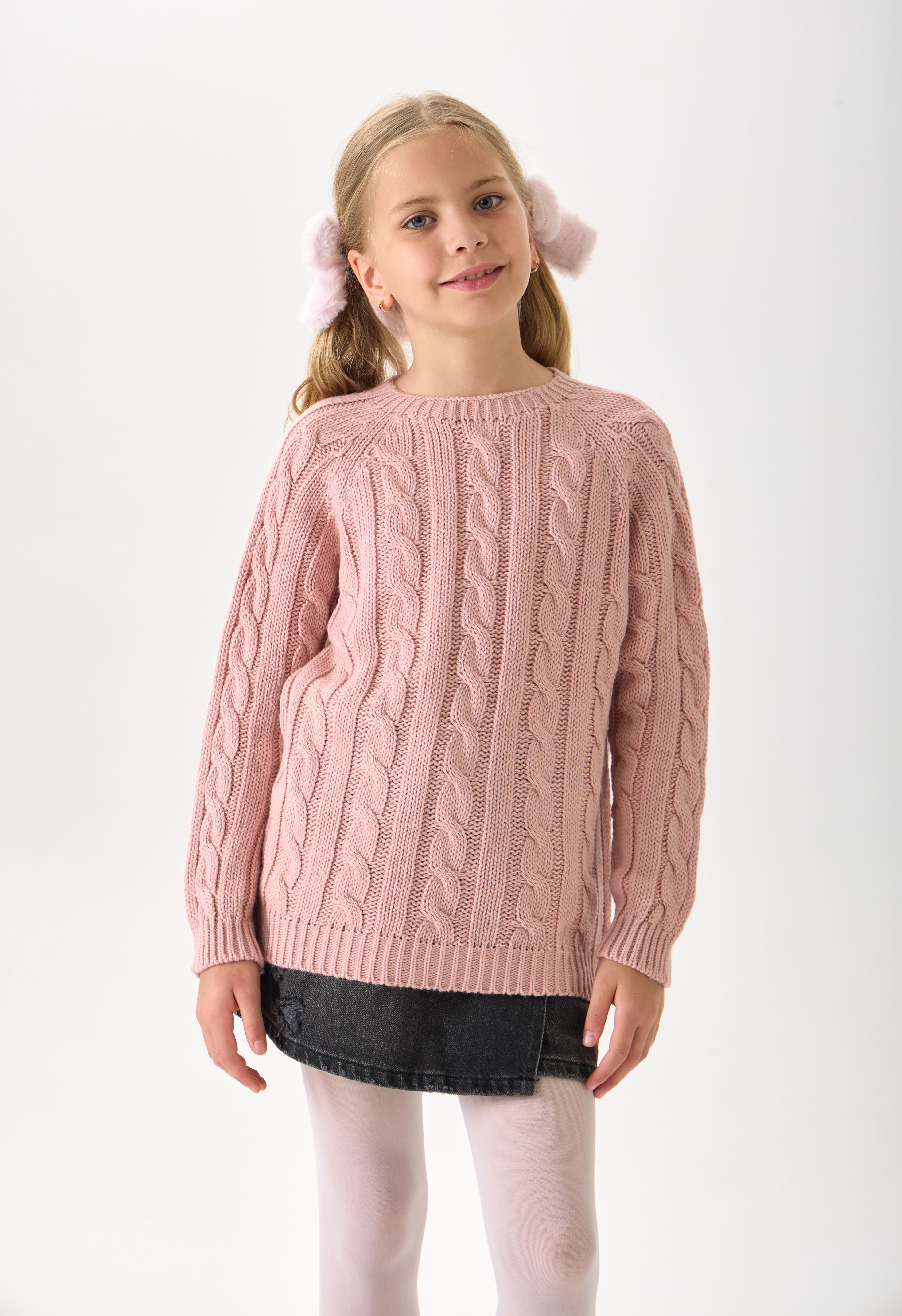 Unisex Çocuk Triko Kazak - Rahat Kesim ve Günlük Kullanıma Uygun Tasarım - Pembe