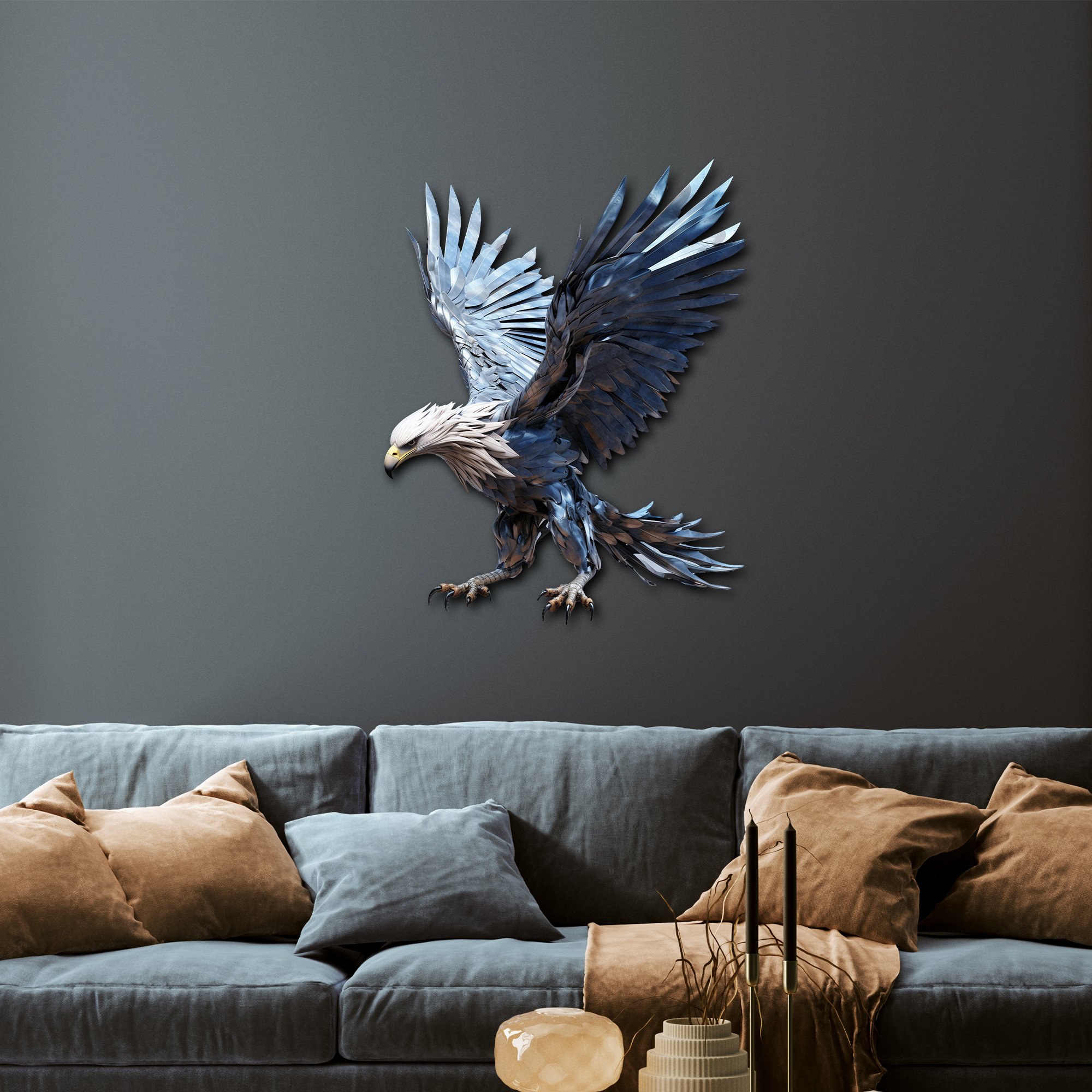 Mavi Kartal Metal Tablo