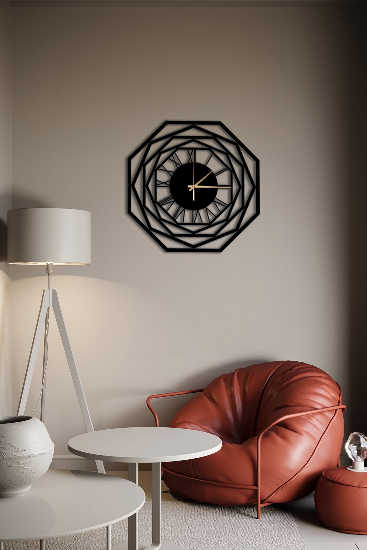 Geometrik Metal Duvar Saati