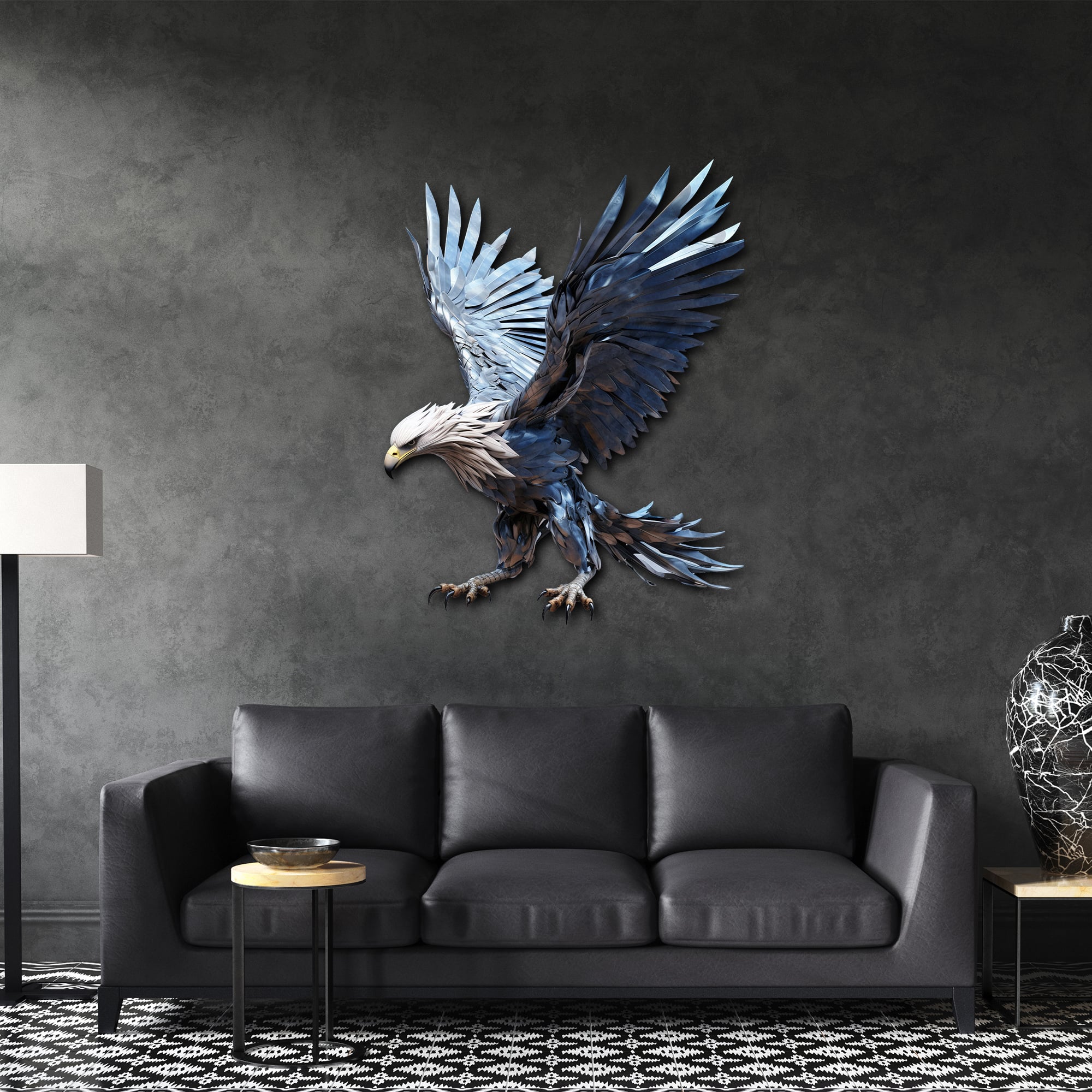 Mavi Kartal Metal Tablo
