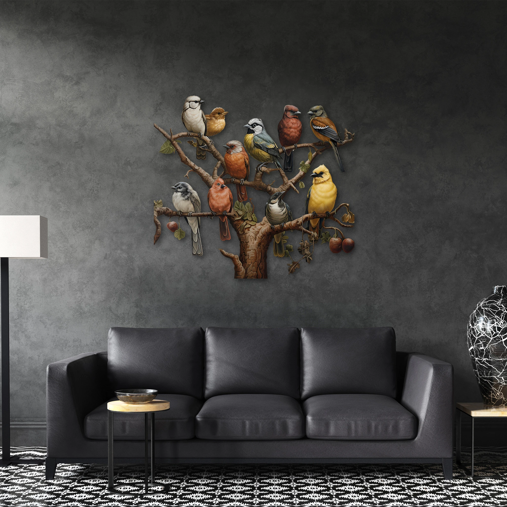 AĞAÇ DALLARINDAKİ KUŞ AİLE