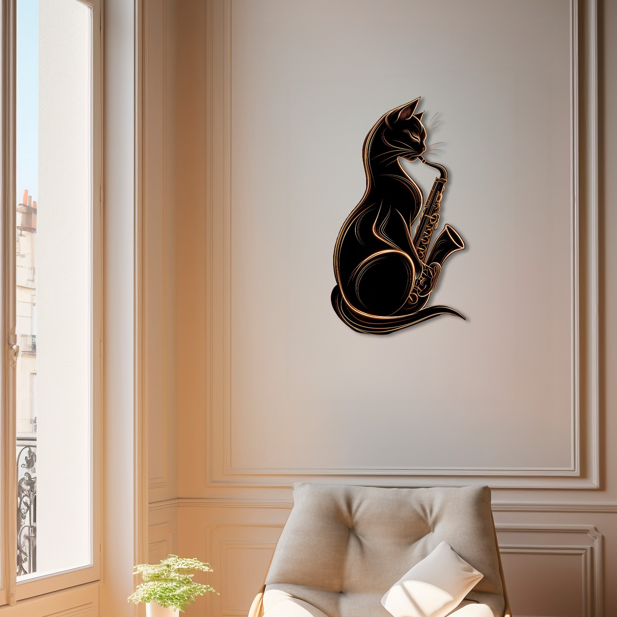 Jazz Cat Metal Tablo