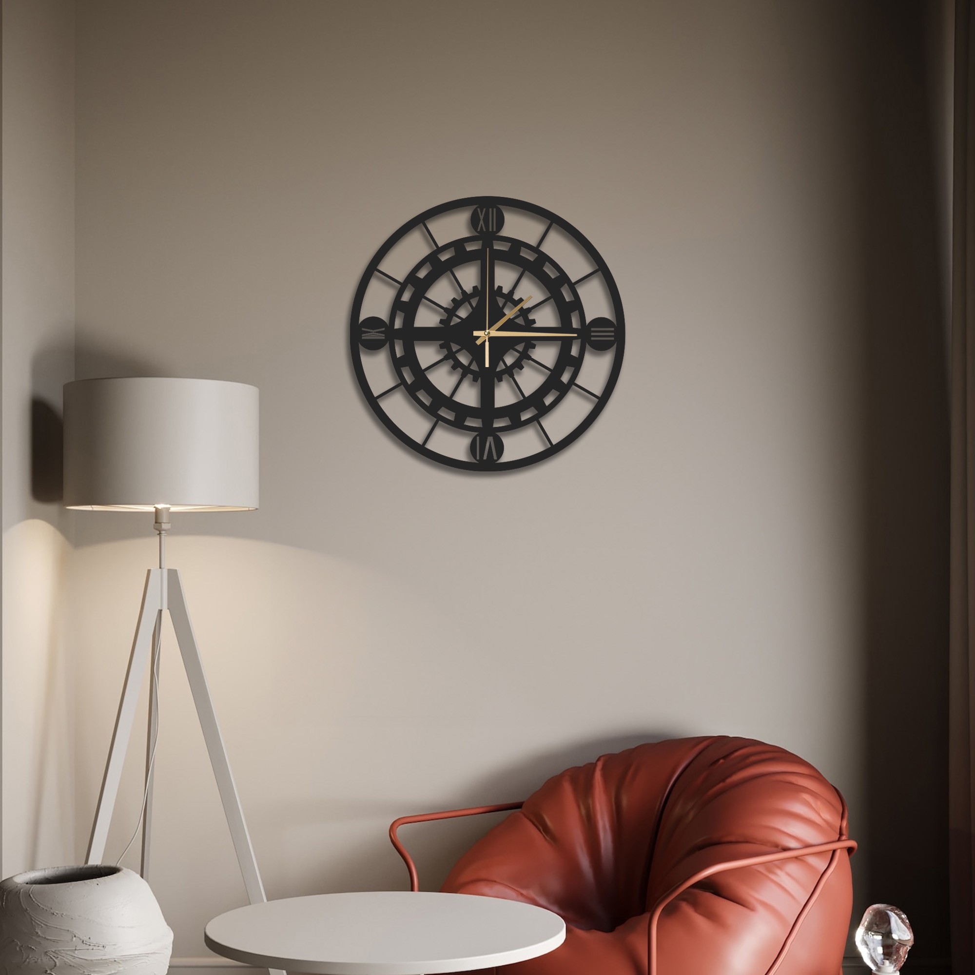 ROMA MEKANİK SERİSİ METAL DUVAR SAATİ