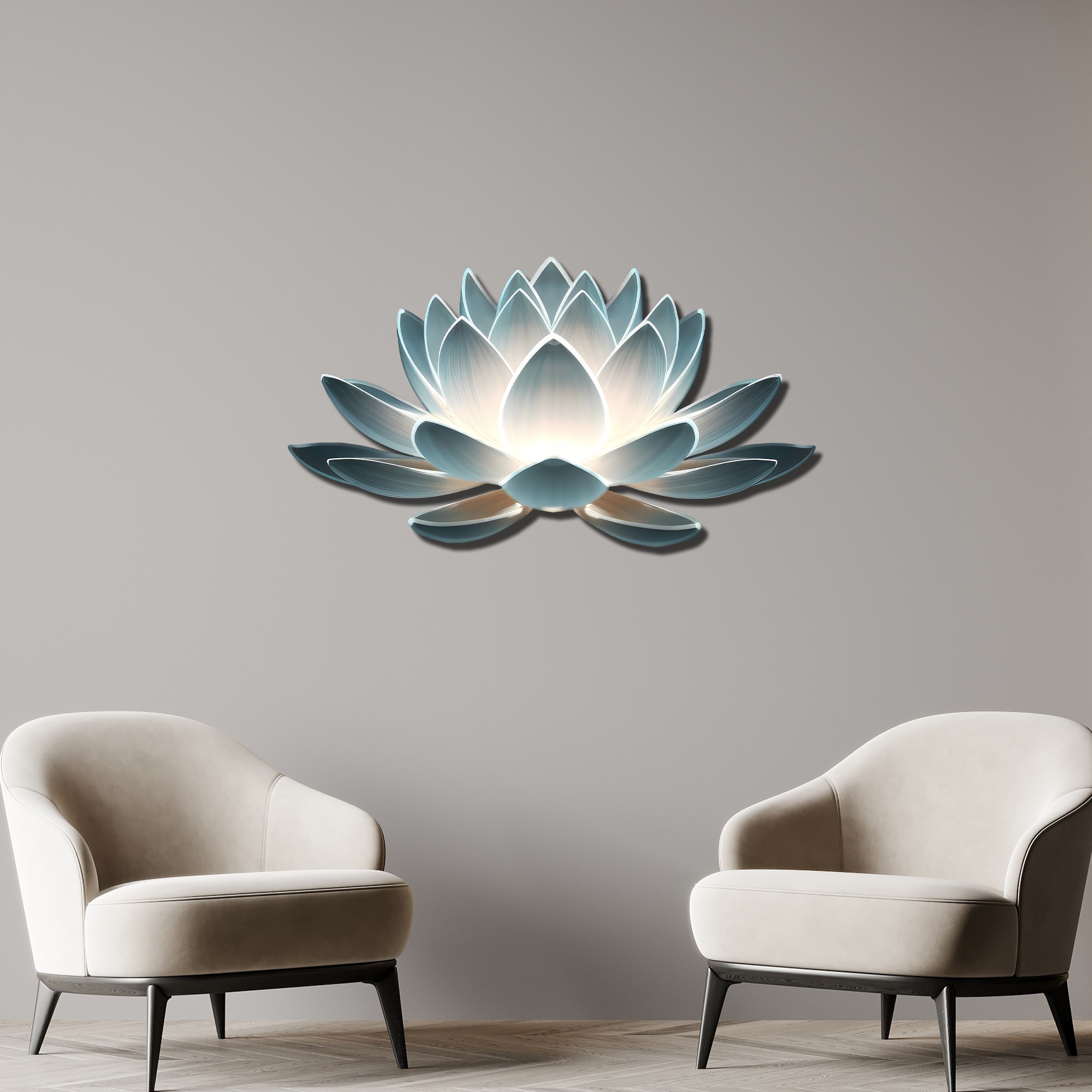 Lotus Çiçeği Metal Tablosu