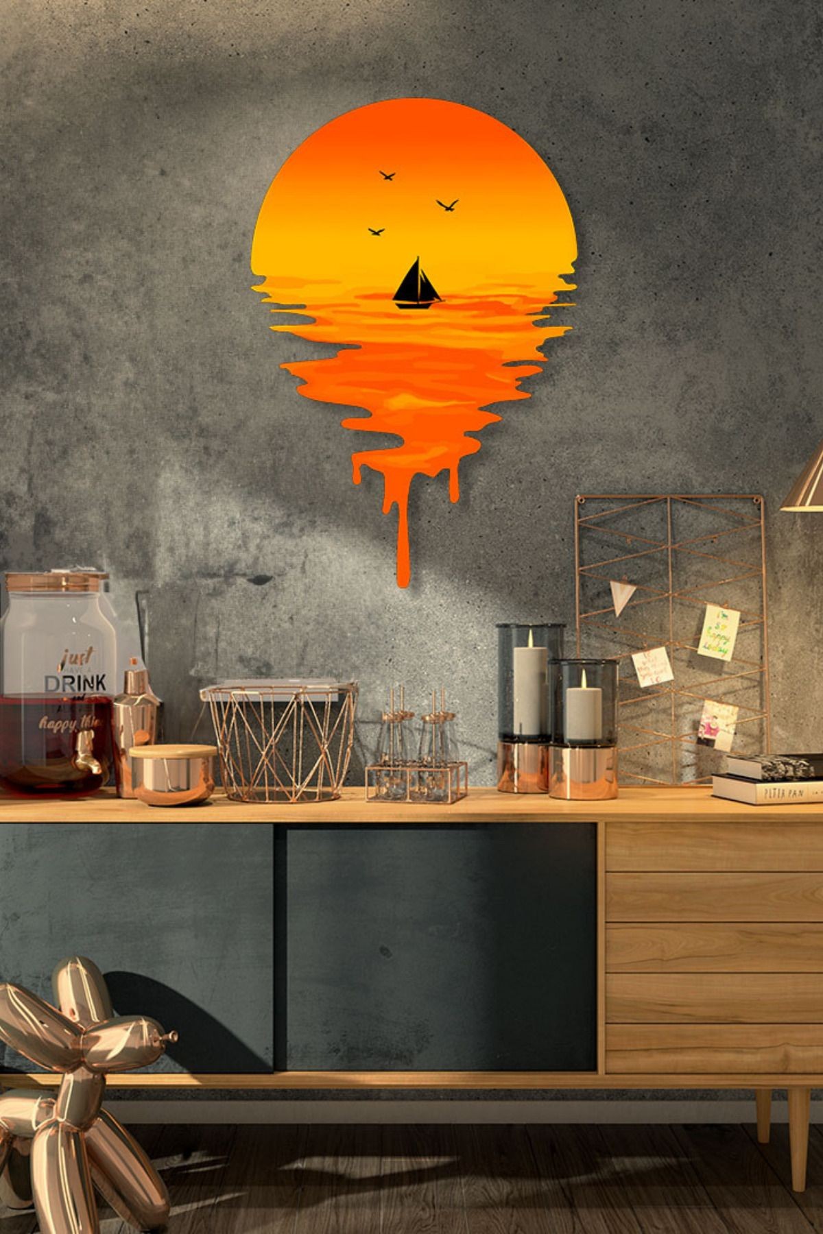 Günbatımı Metal Tablo