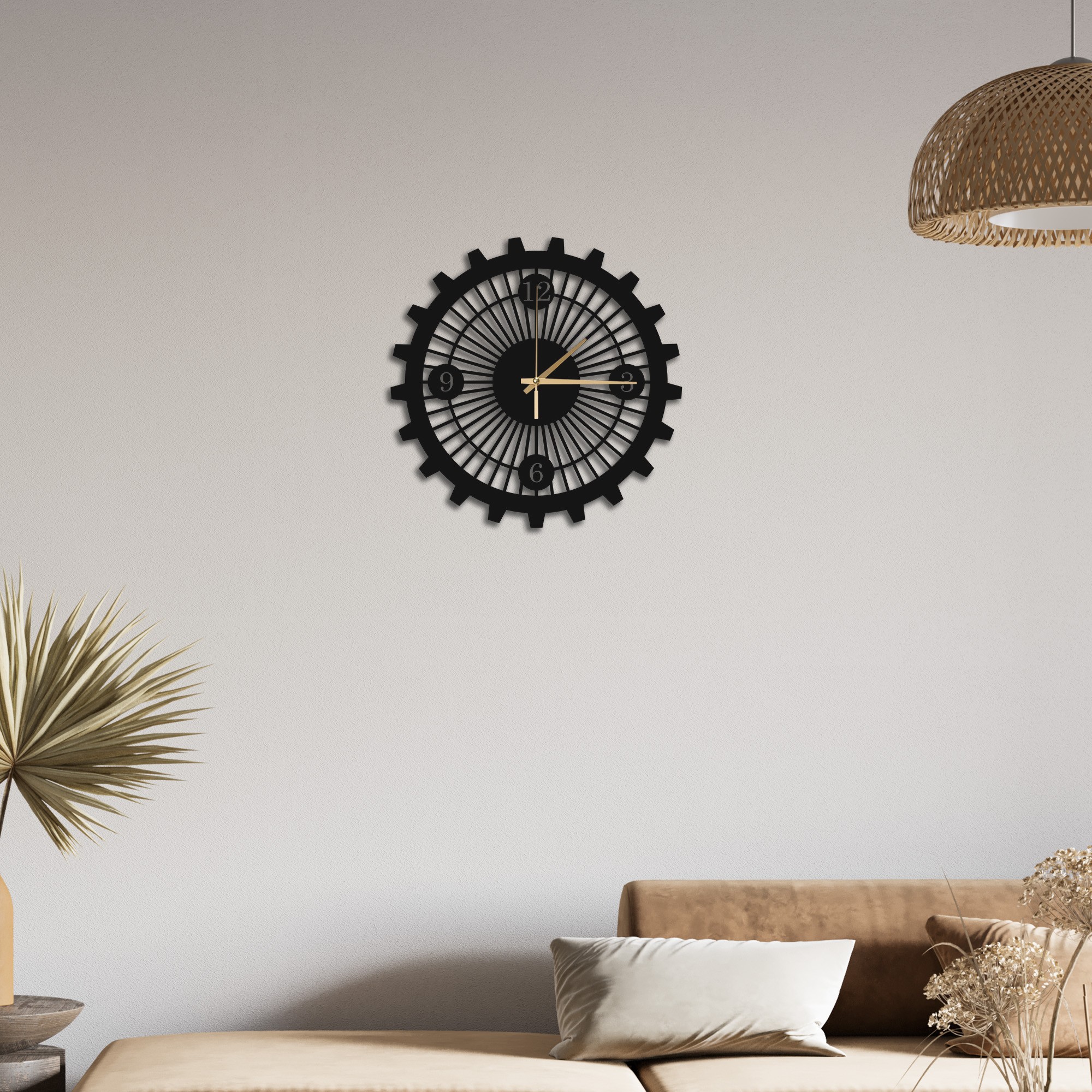 MODERN DİŞLİ ÇARK METAL DUVAR SAATİ