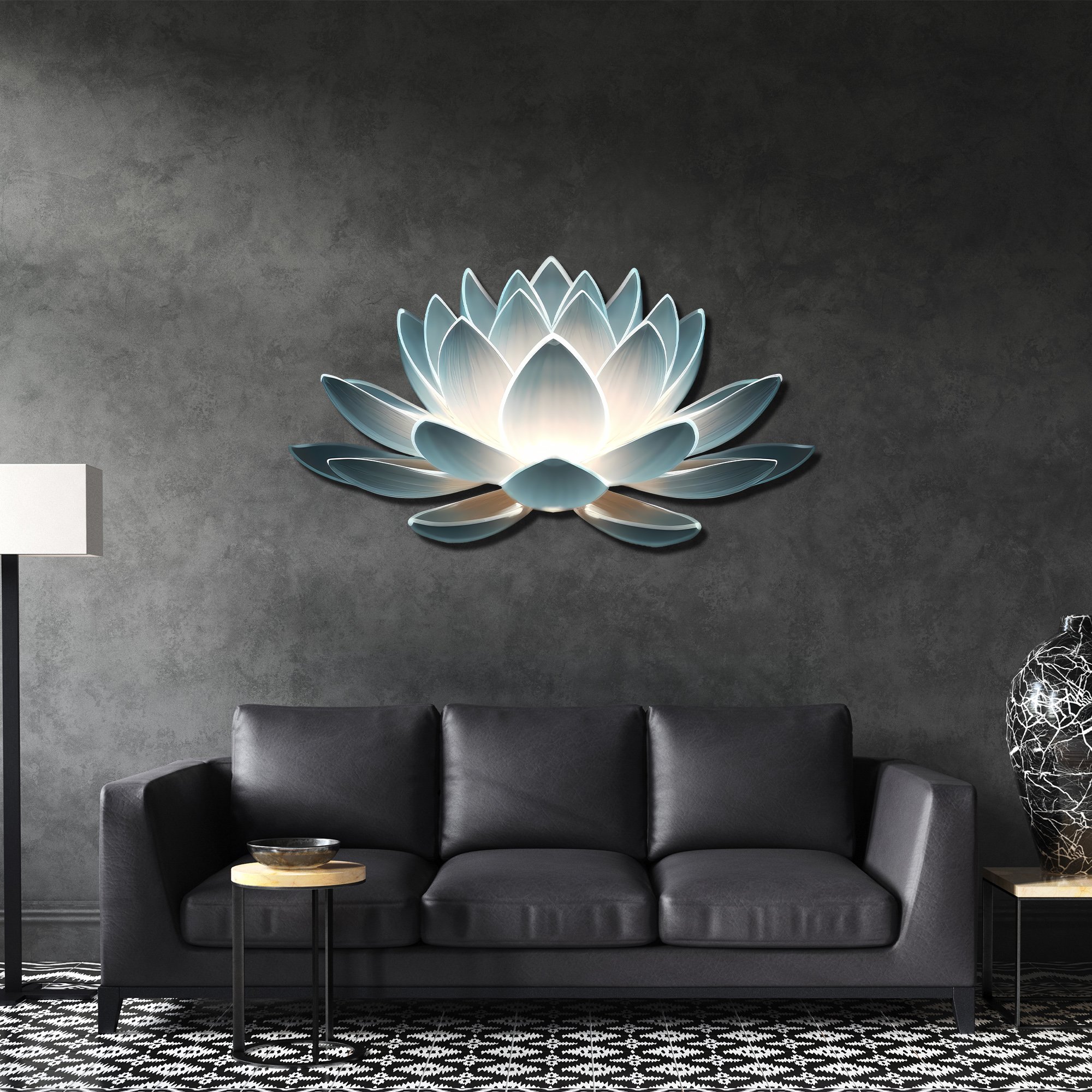 Lotus Çiçeği Metal Tablosu