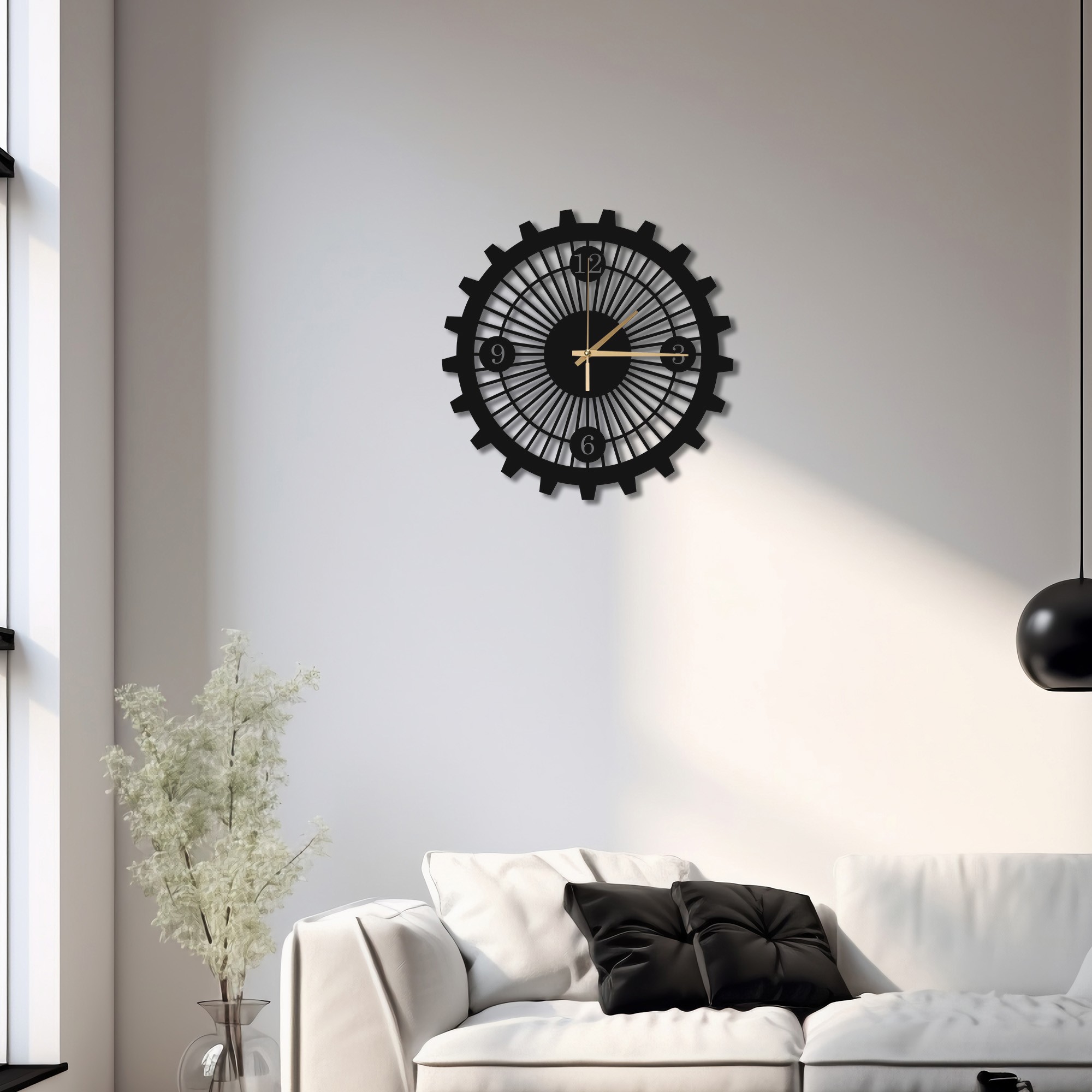 MODERN DİŞLİ ÇARK METAL DUVAR SAATİ