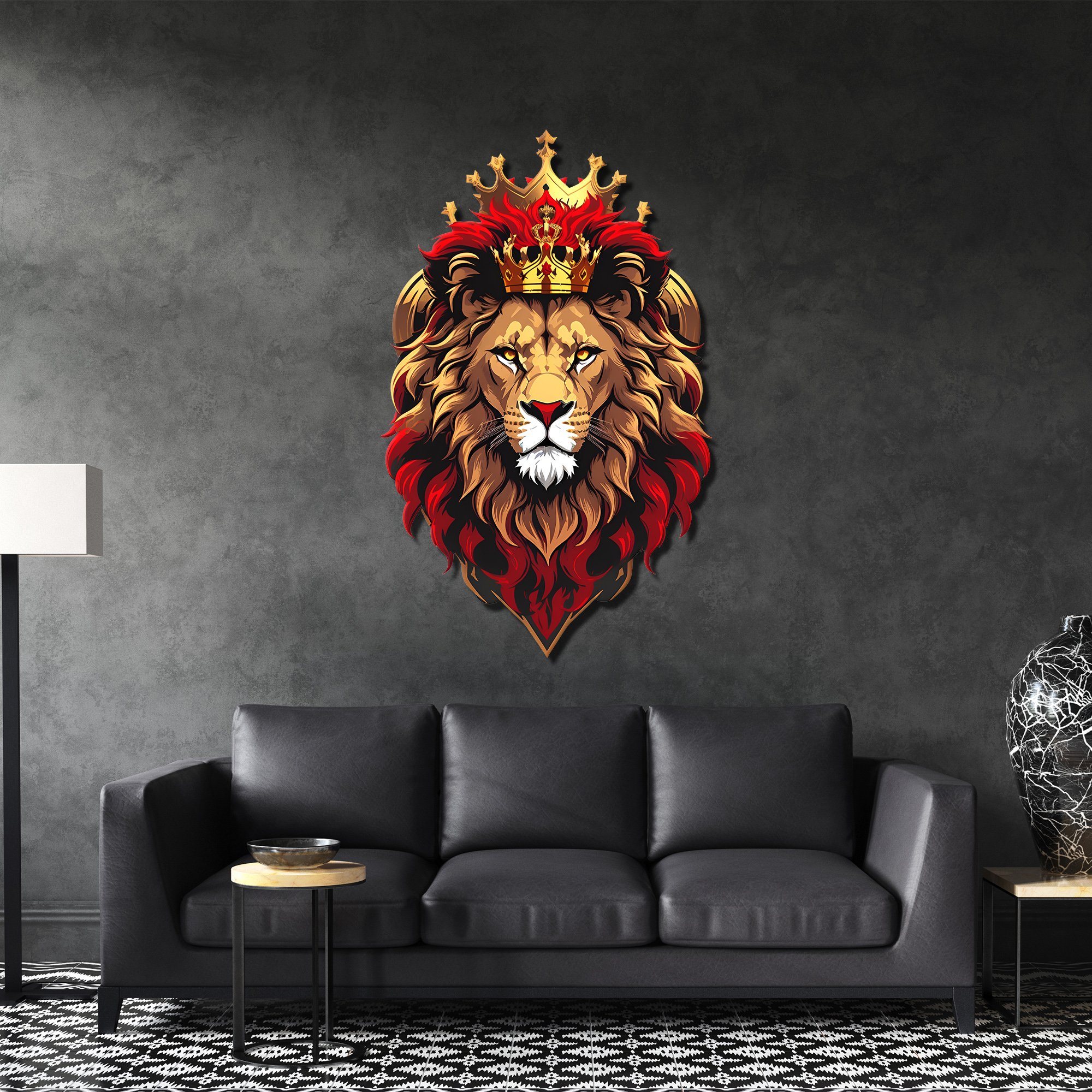 King Lion Renkli Metal Tablo