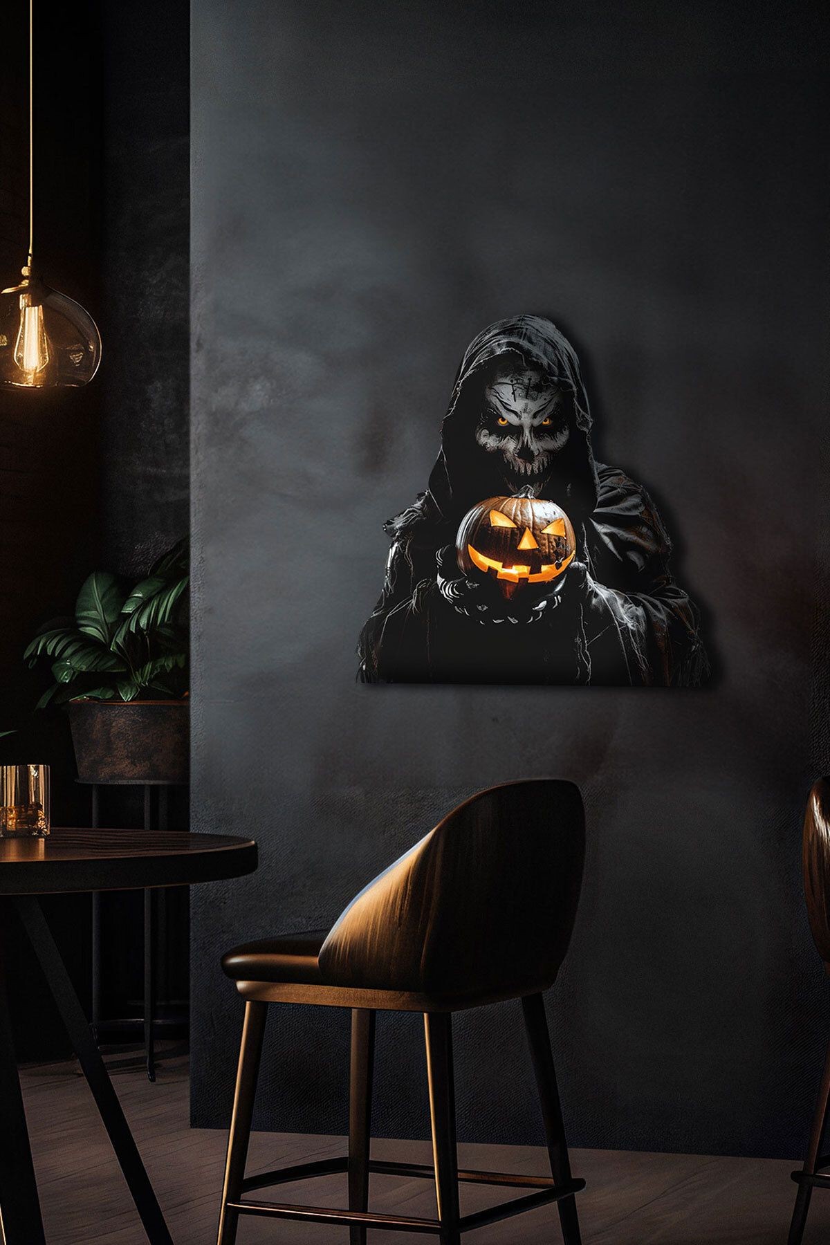 Halloween Korkunç Metal Tablo