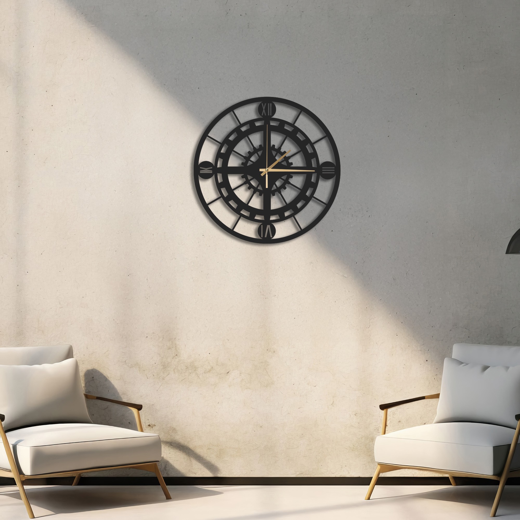 ROMA MEKANİK SERİSİ METAL DUVAR SAATİ