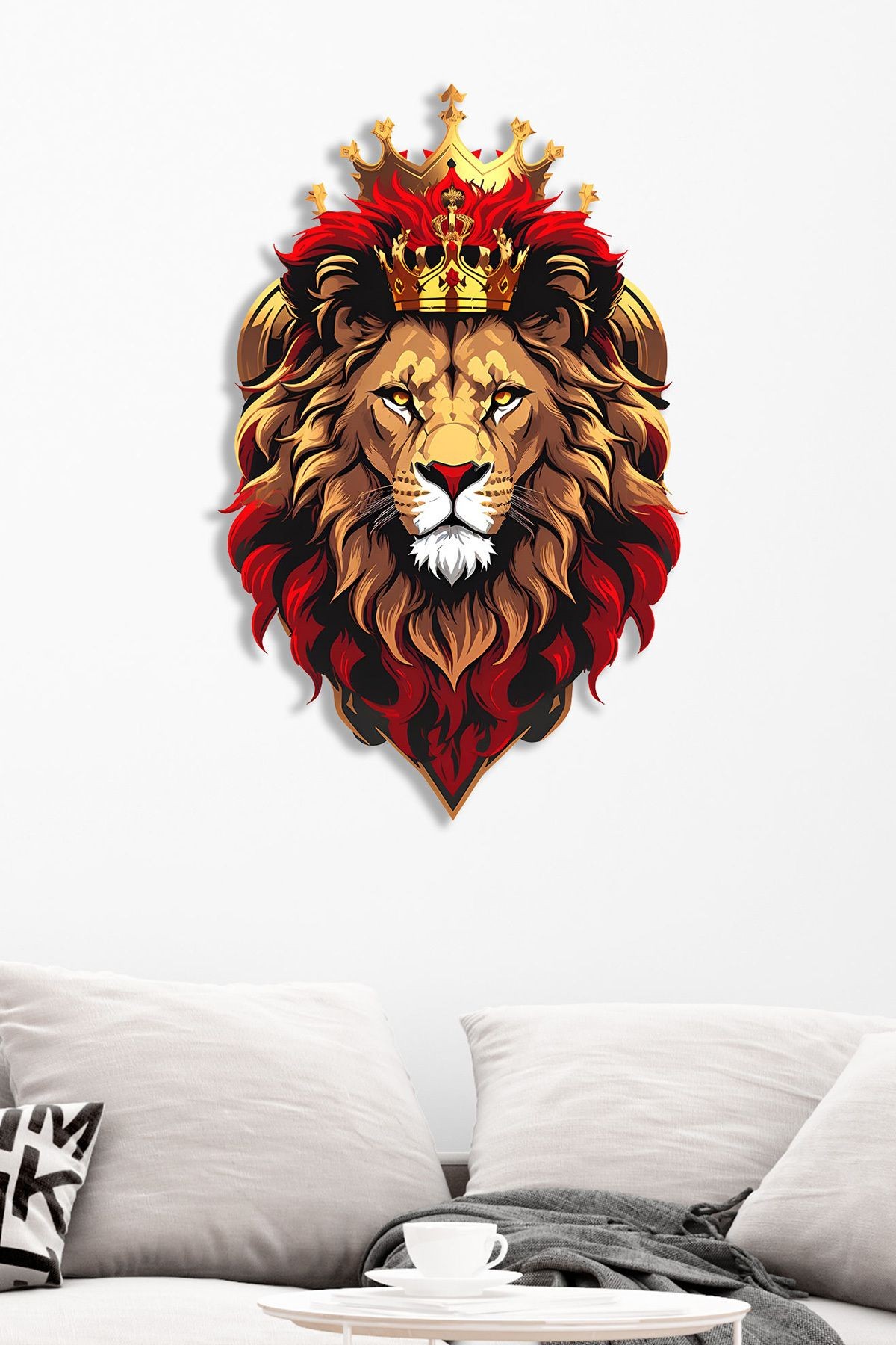 King Lion Renkli Metal Tablo