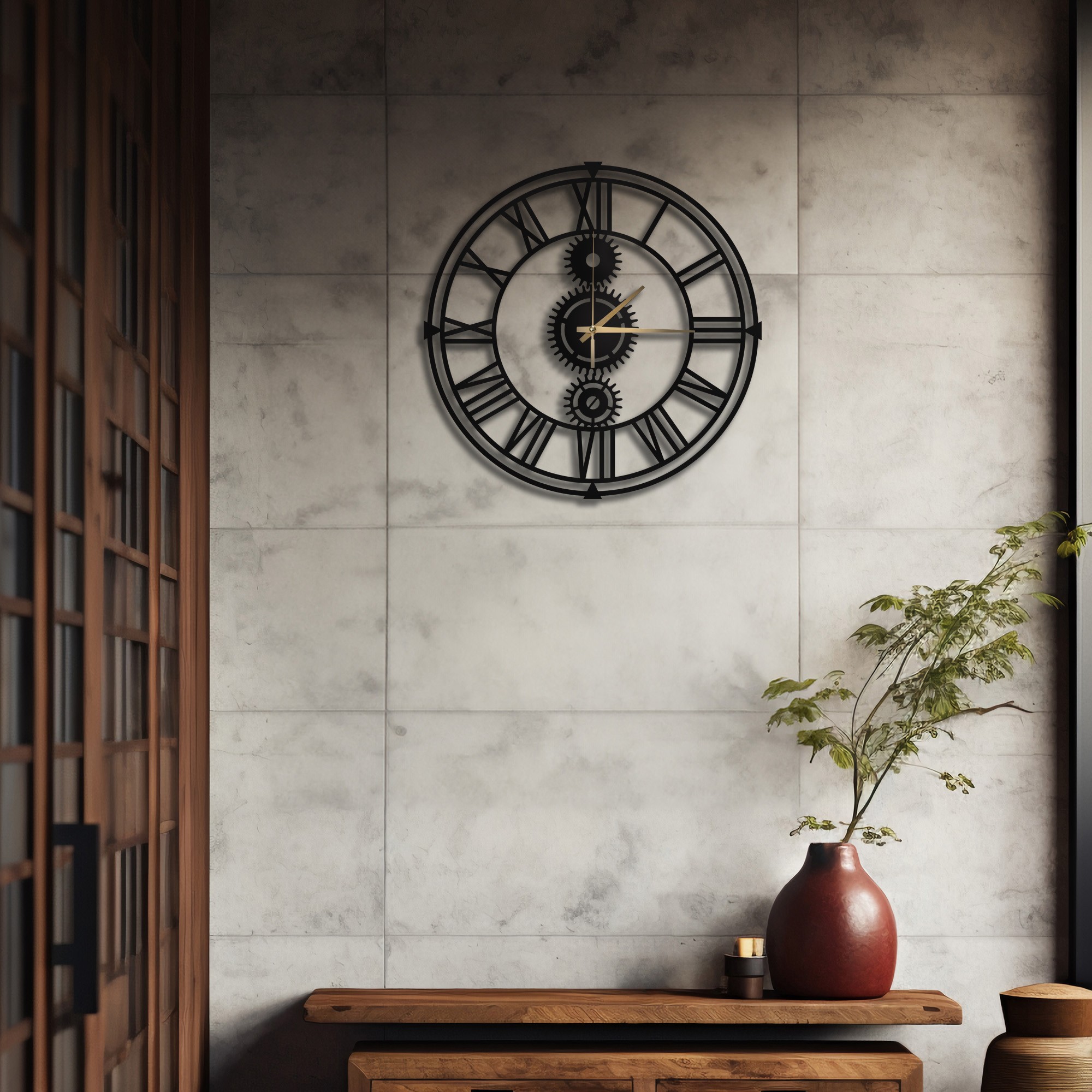 DİŞLİ TASARIM METAL DUVAR SAATİ - DES-0002