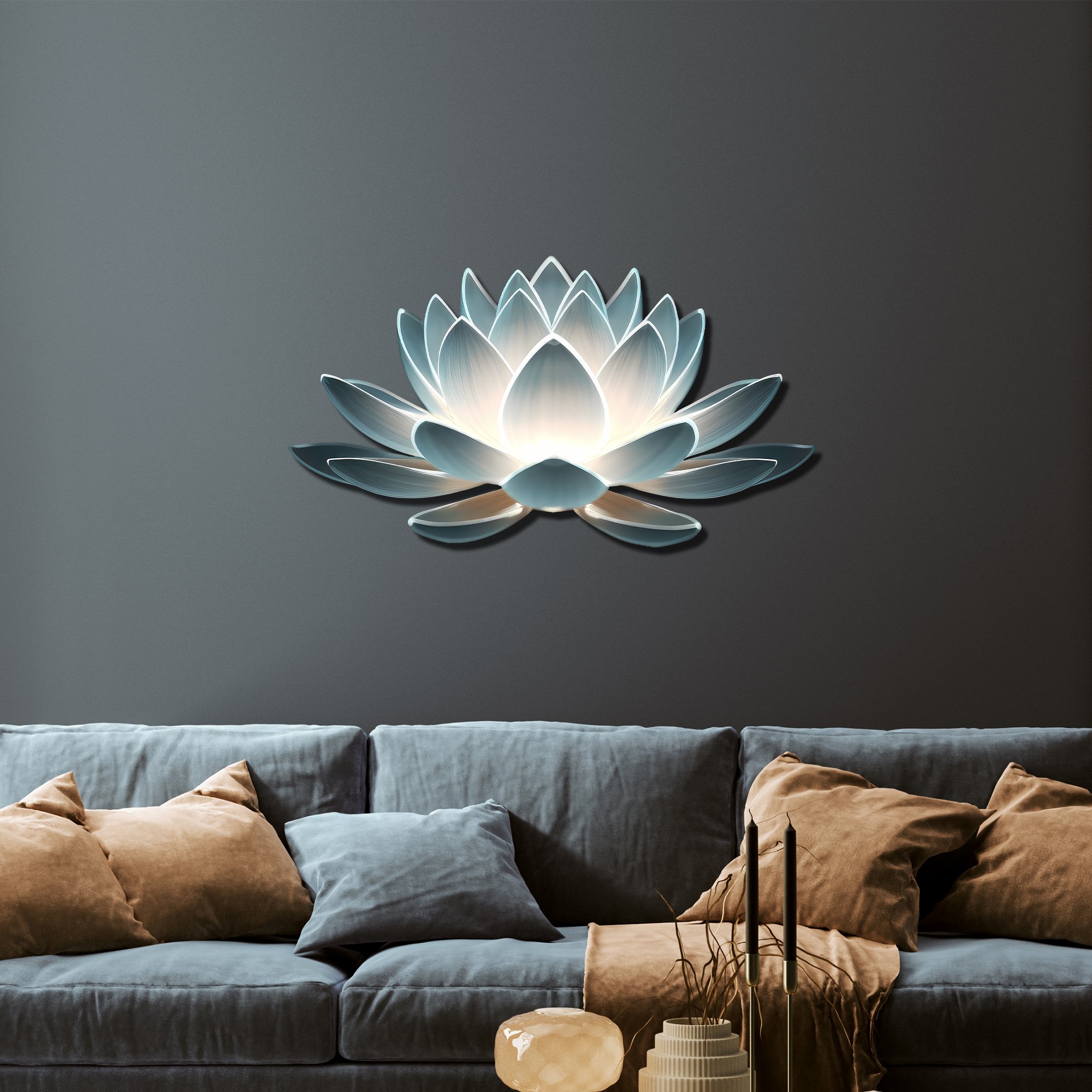 Lotus Çiçeği Metal Tablosu