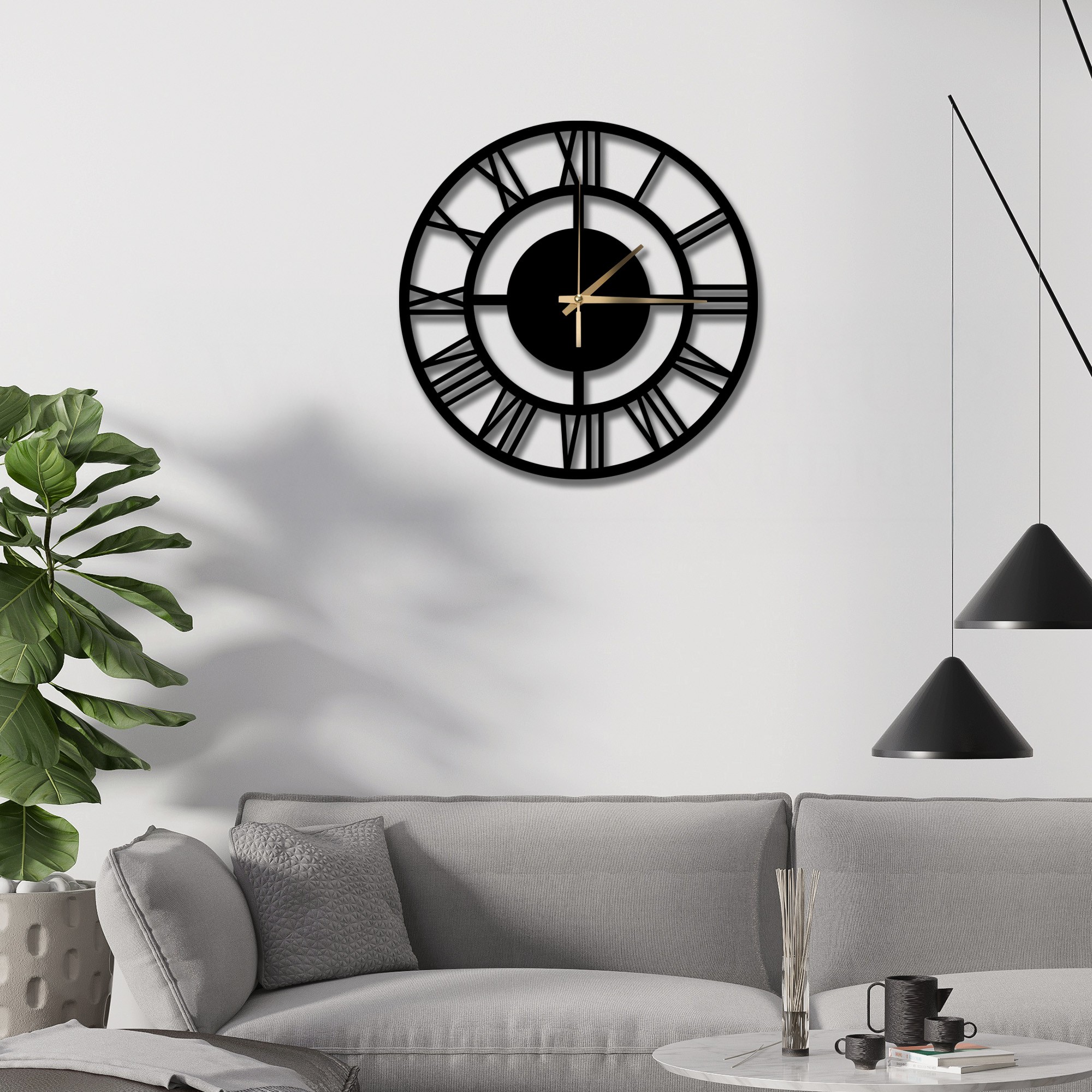 VİNTAGE ROMA RAKAMLI METAL DUVAR SAATİ