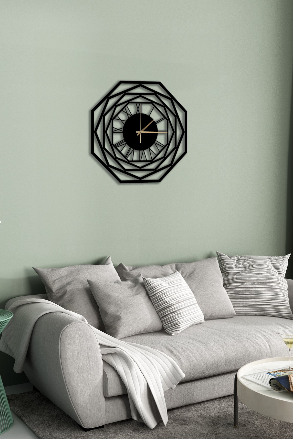 Geometrik Metal Duvar Saati