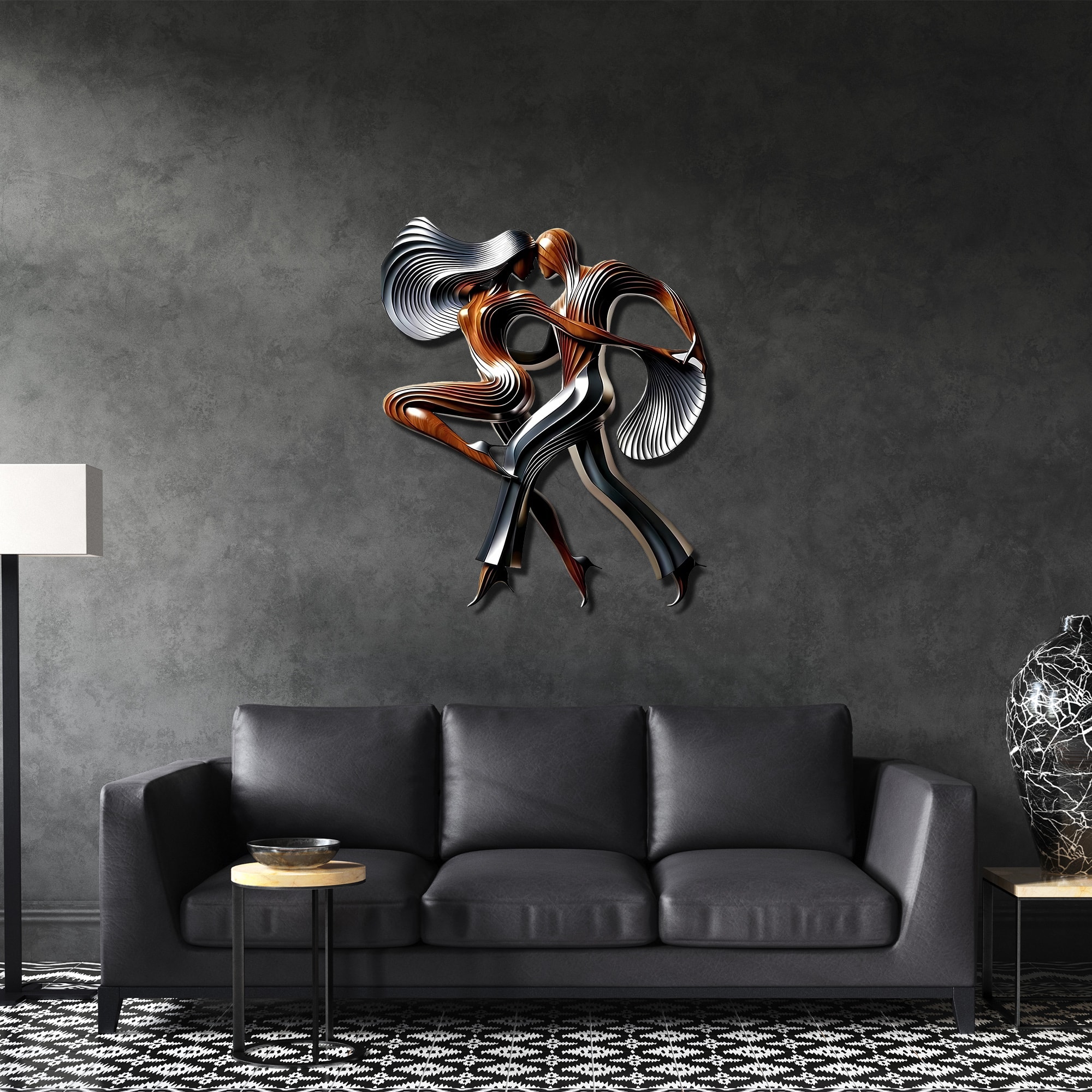 Dans Eden Çift Renkli Metal Tablo