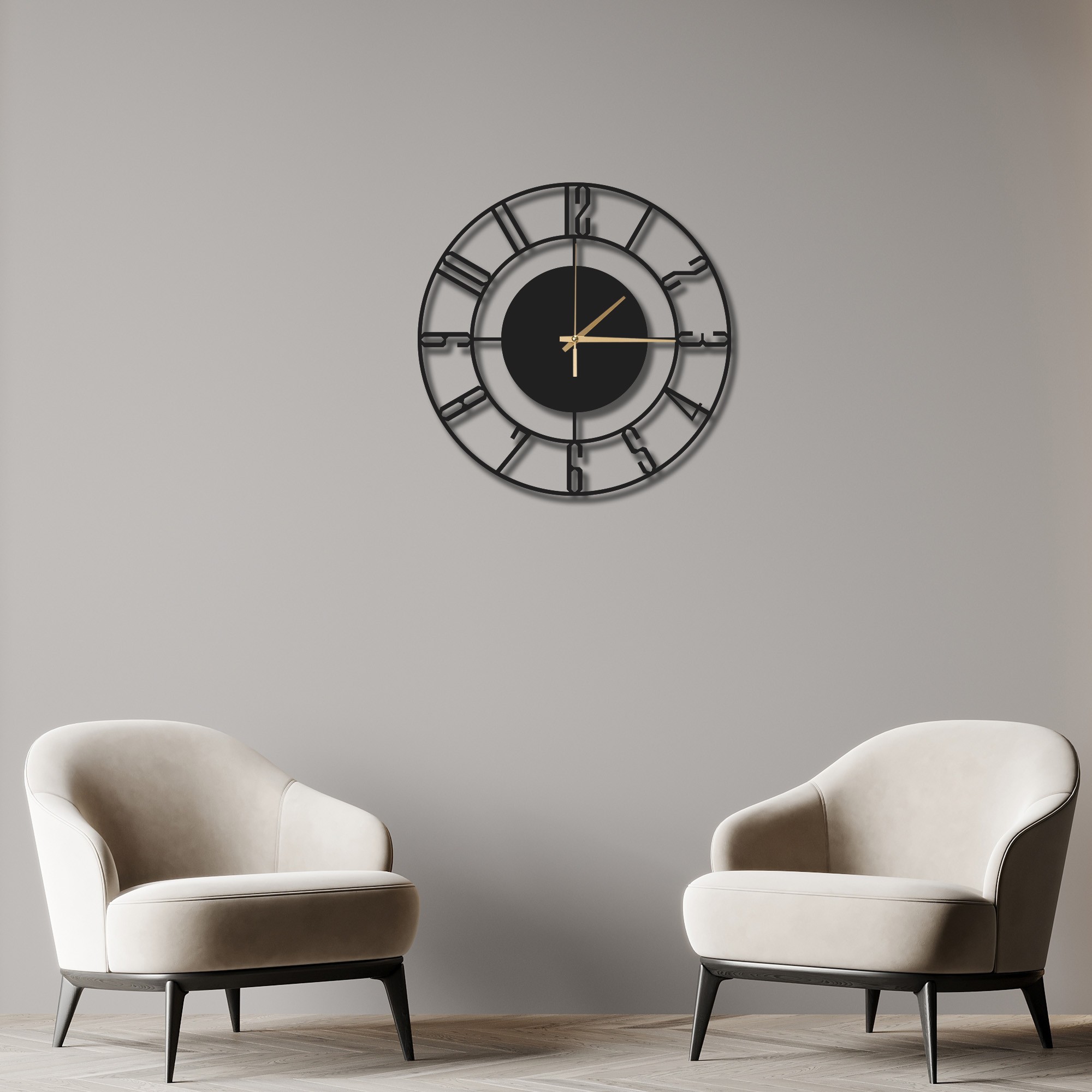 MODERN MİNİMALİST TASARIM METAL DUVAR SAATİ