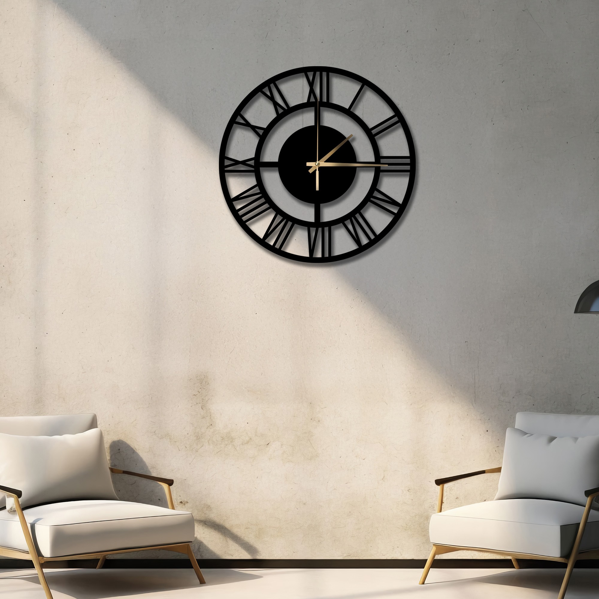 VİNTAGE ROMA RAKAMLI METAL DUVAR SAATİ