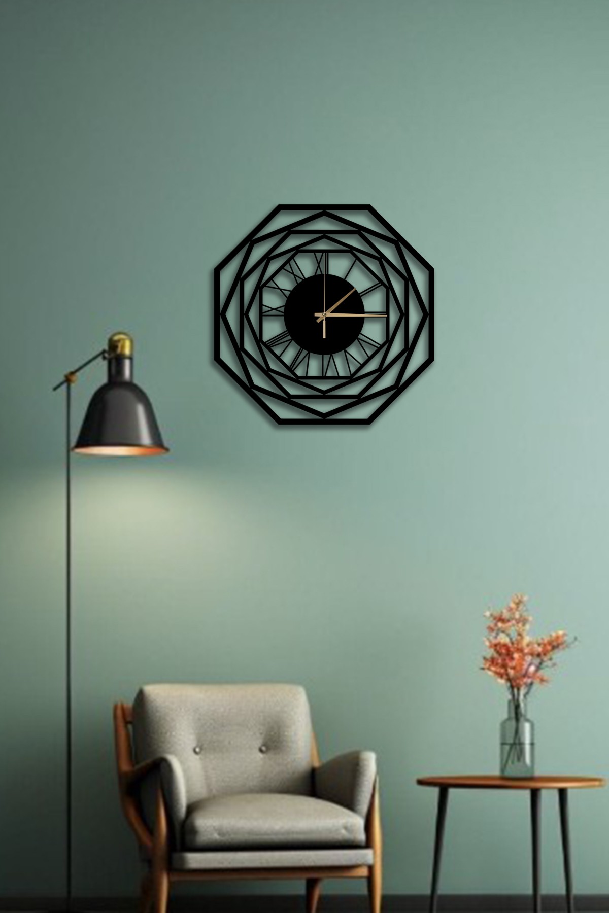 Geometrik Metal Duvar Saati