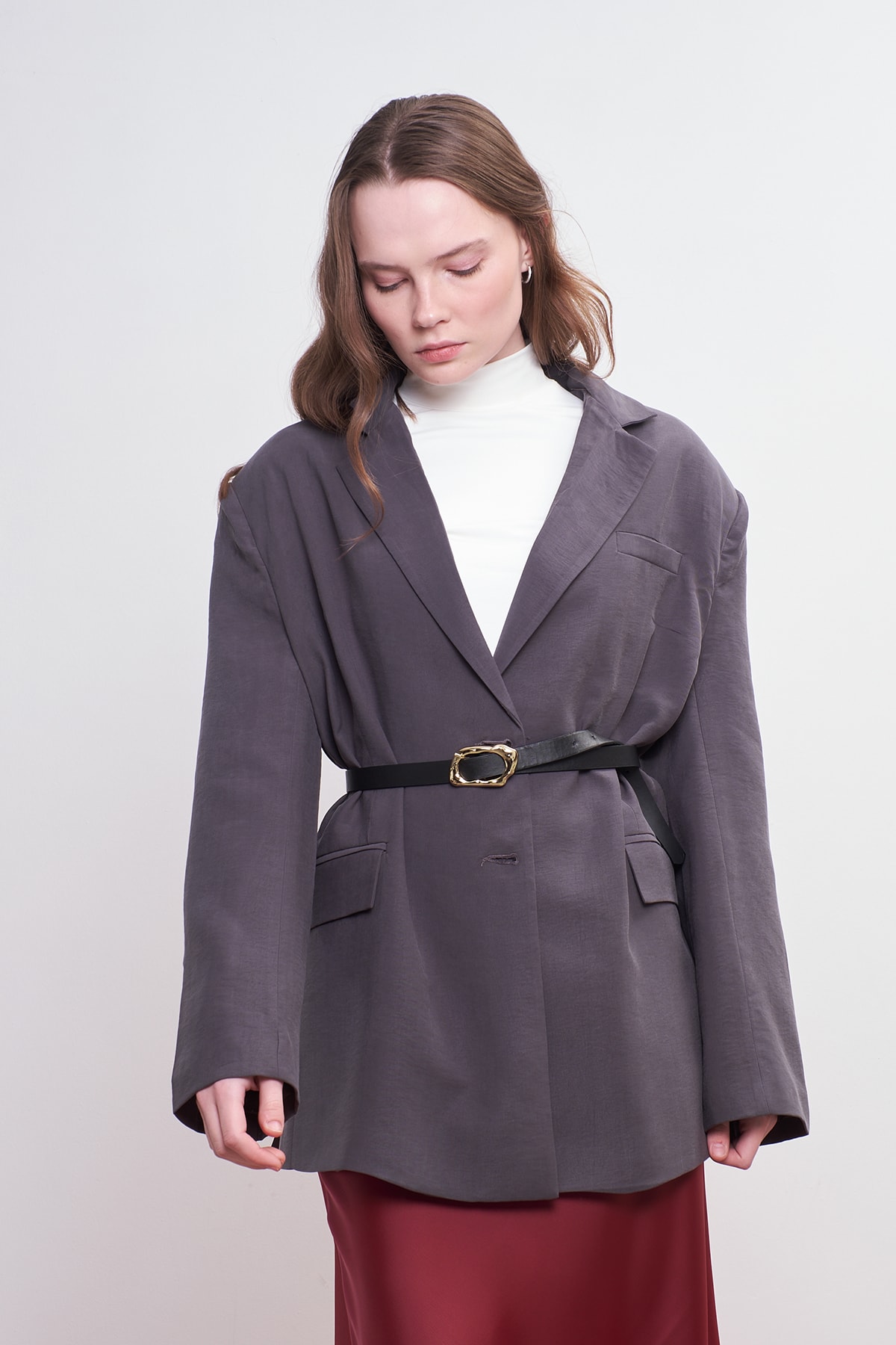 Oversize Natural Blazer Ceket