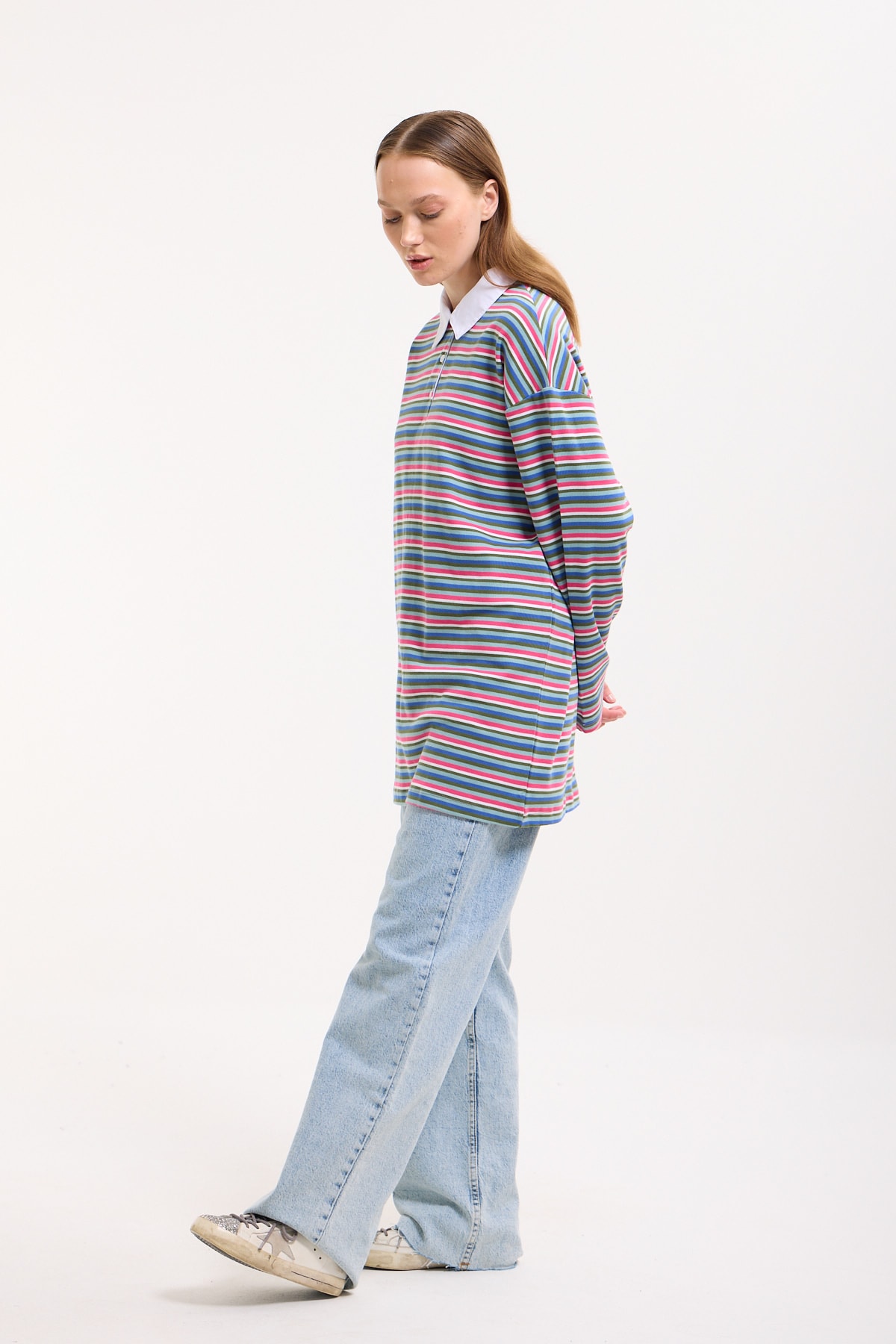 Polo Yaka Sweatshirt - PİNK