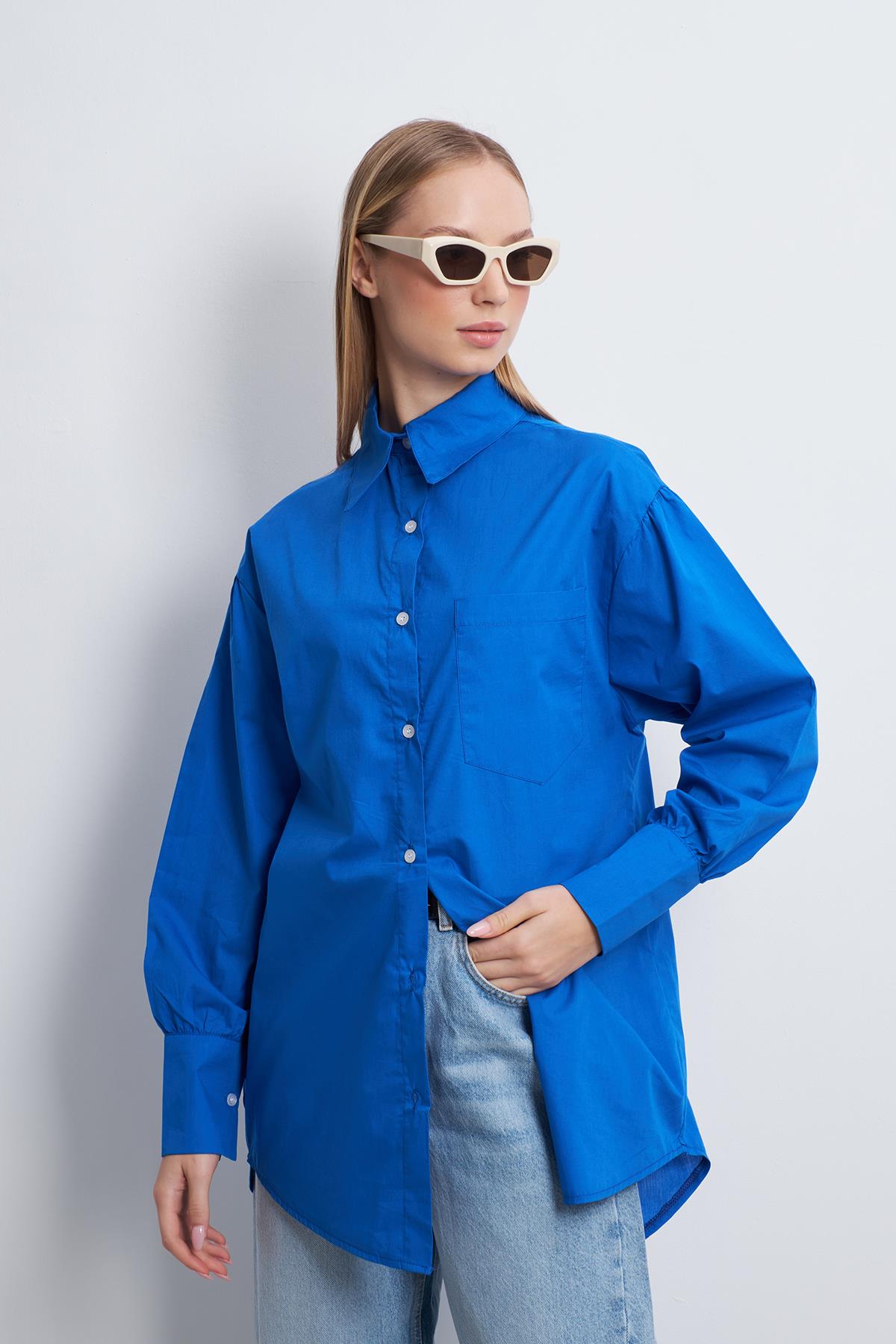 Boyfriend Cepli Gömlek - Saks