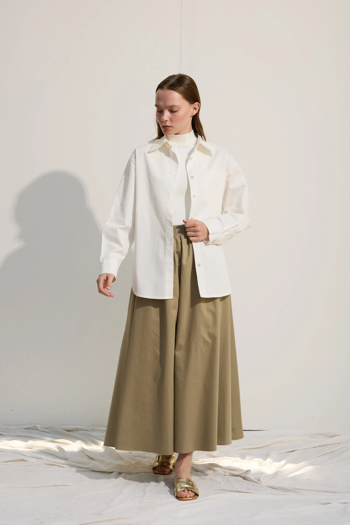 Boyfriend Cepli Gömlek - Beyaz