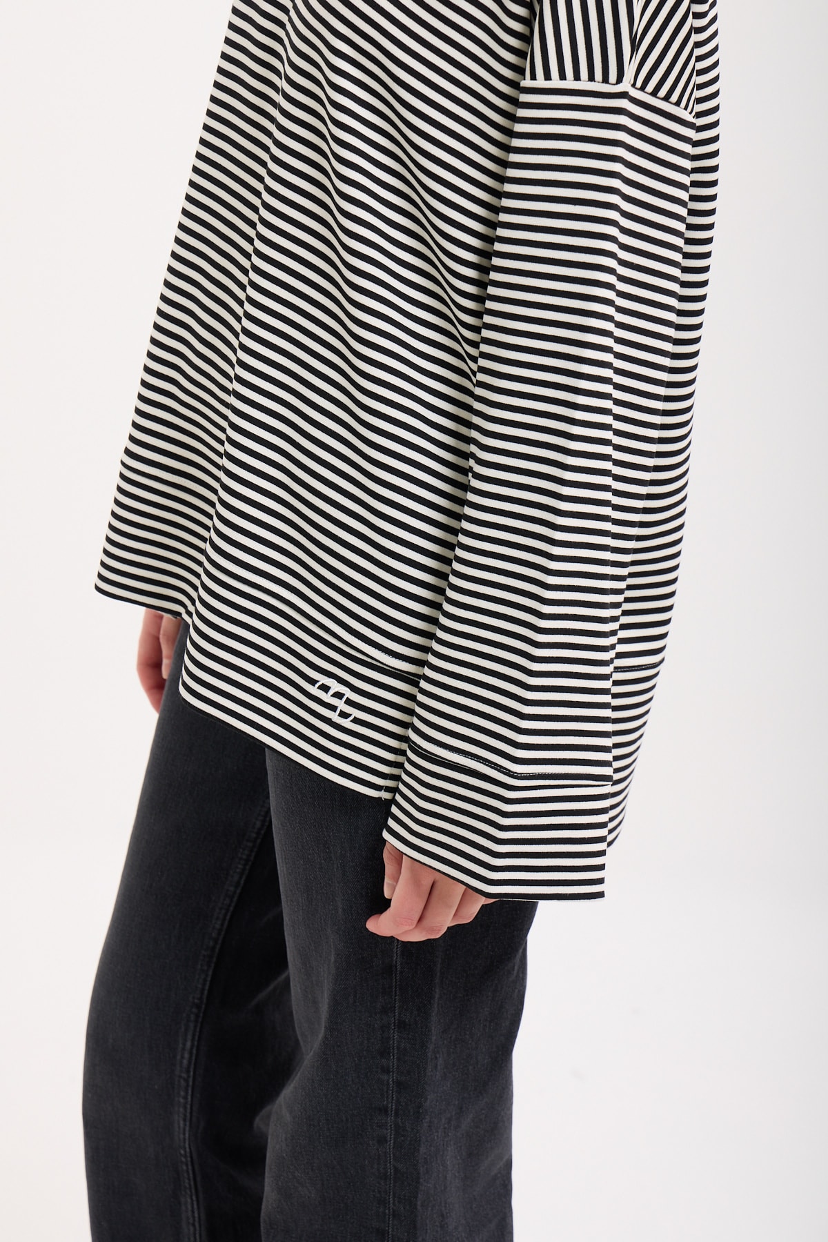 Logolu Çizgili Sweatshirt  - Mina