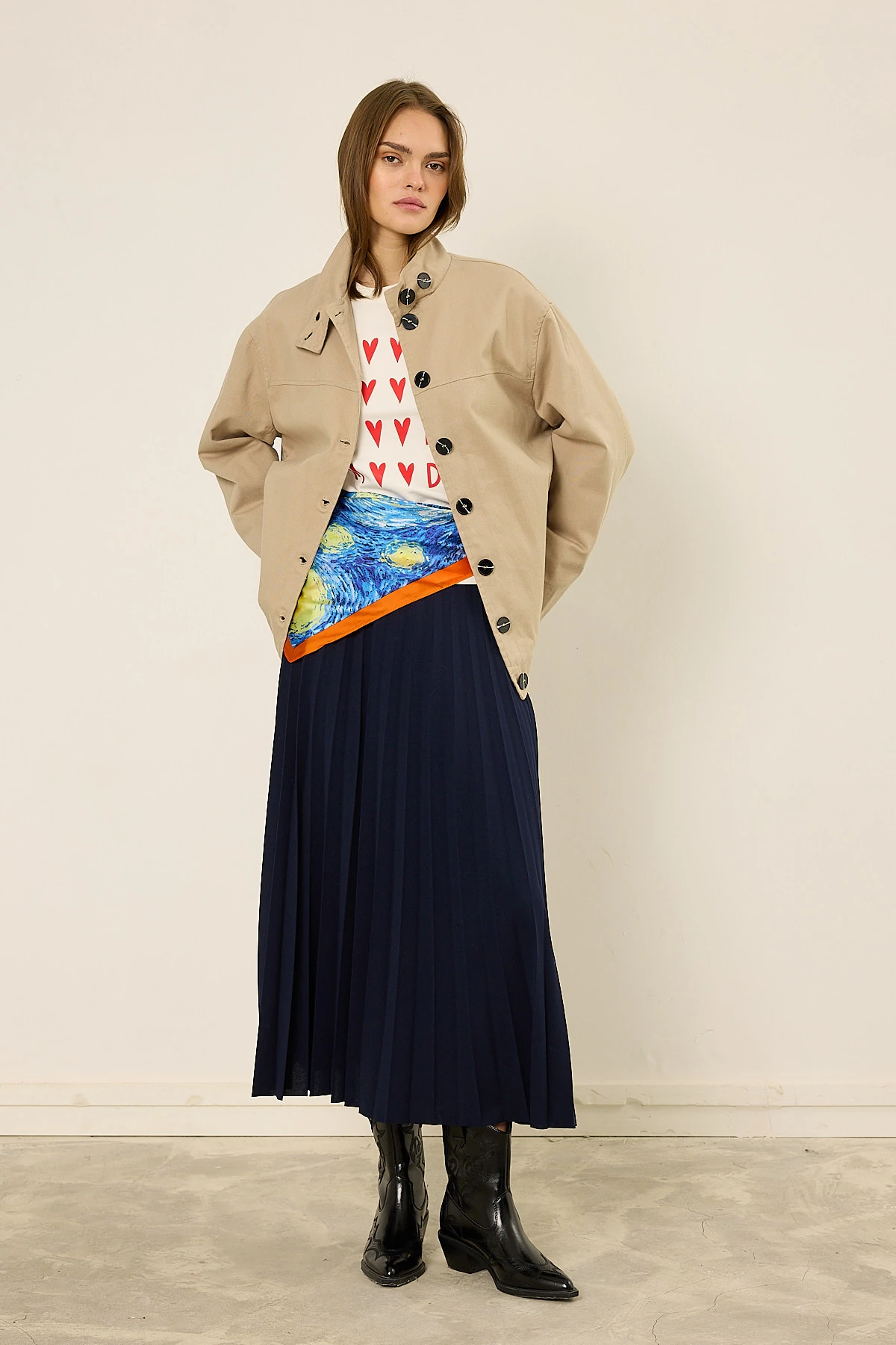  Gabardin Ceket  - Taş