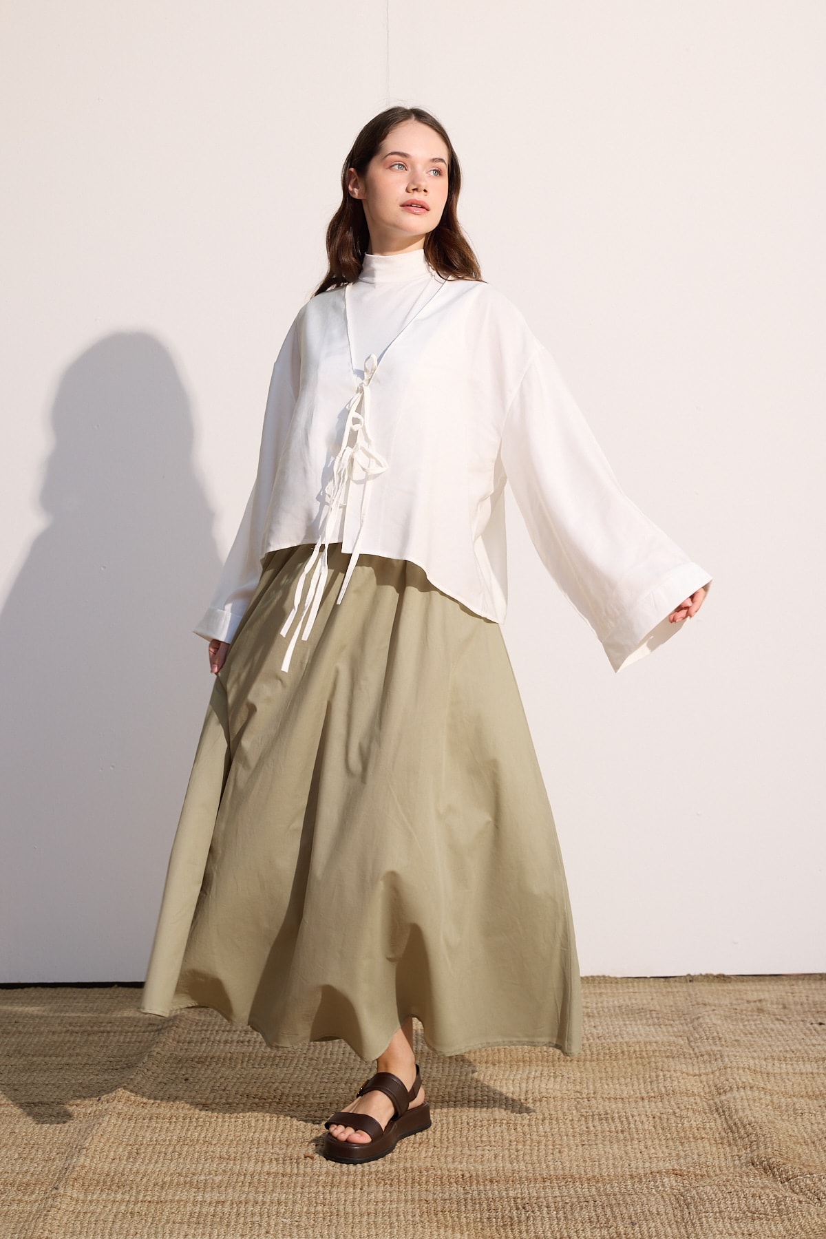 Bağcıklı Kimono - Yeni Beyaz
