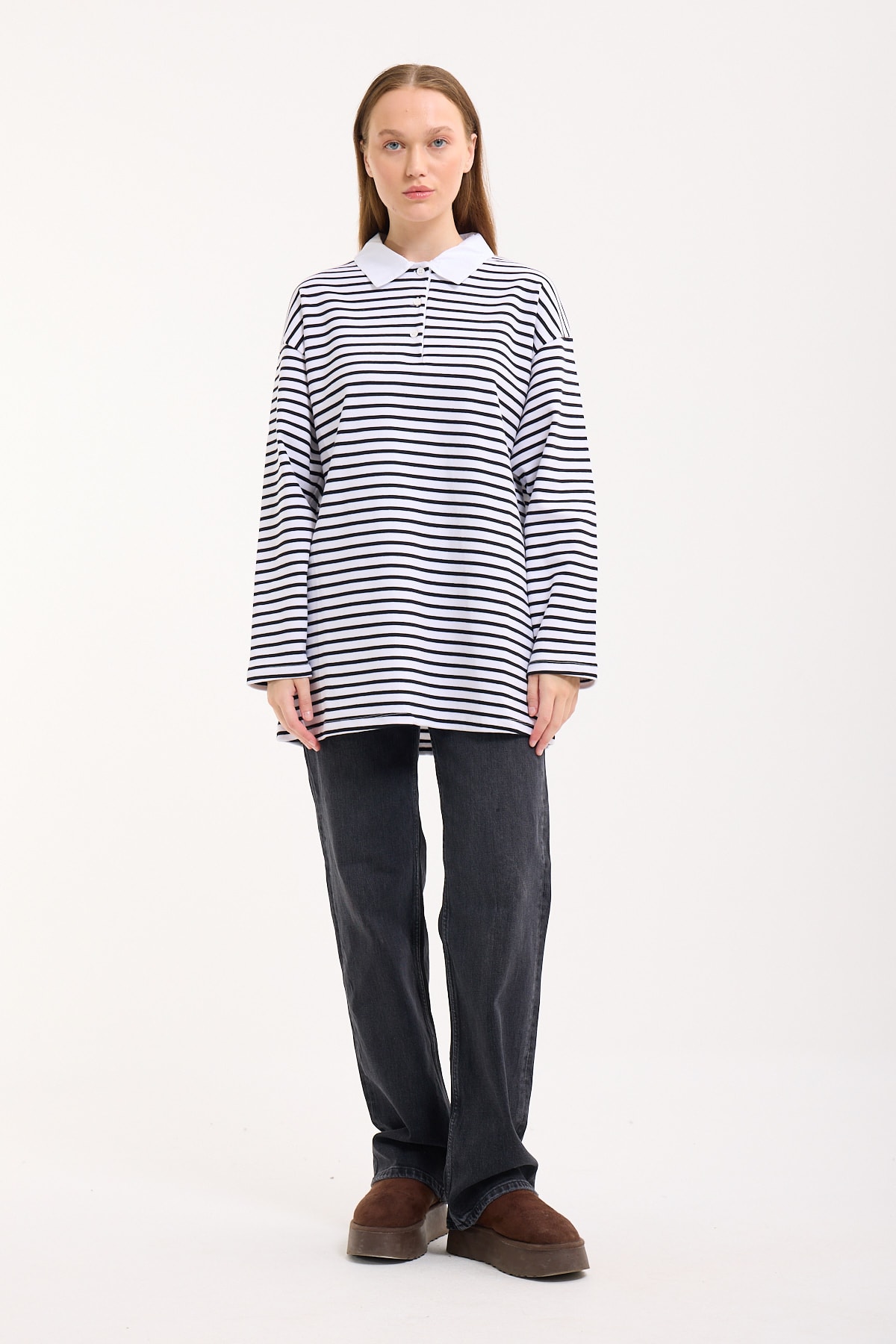 Polo Yaka Sweatshirt - Jasmin