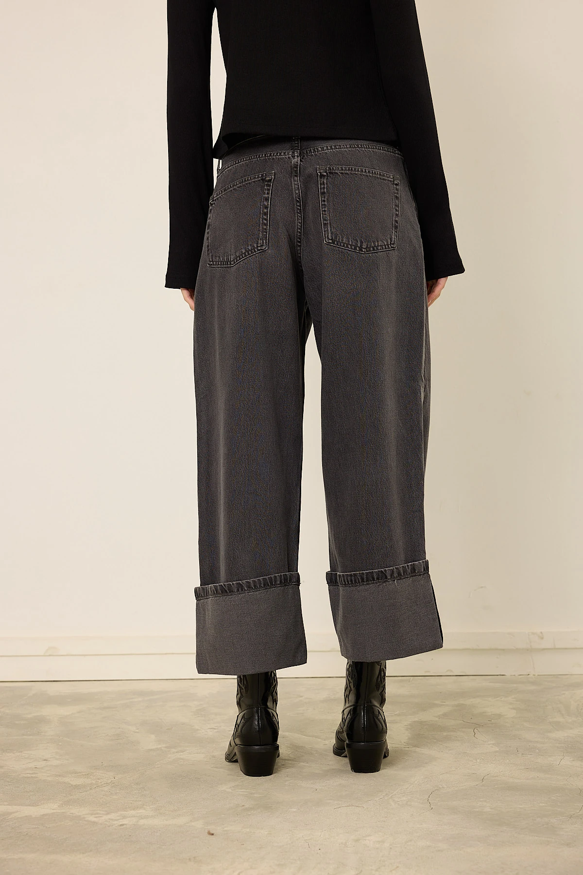 Paçası Katlı Pantolon Antrasit 