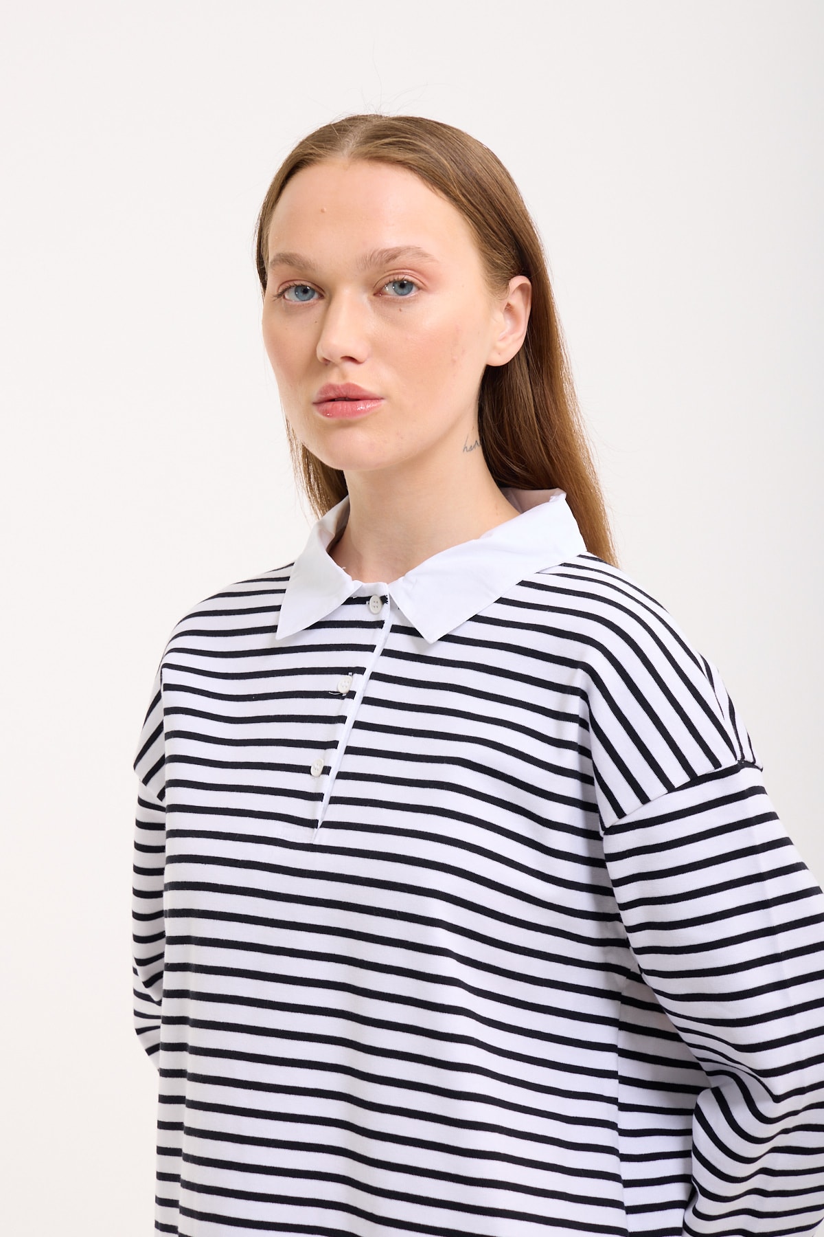 Polo Yaka Sweatshirt - Jasmin