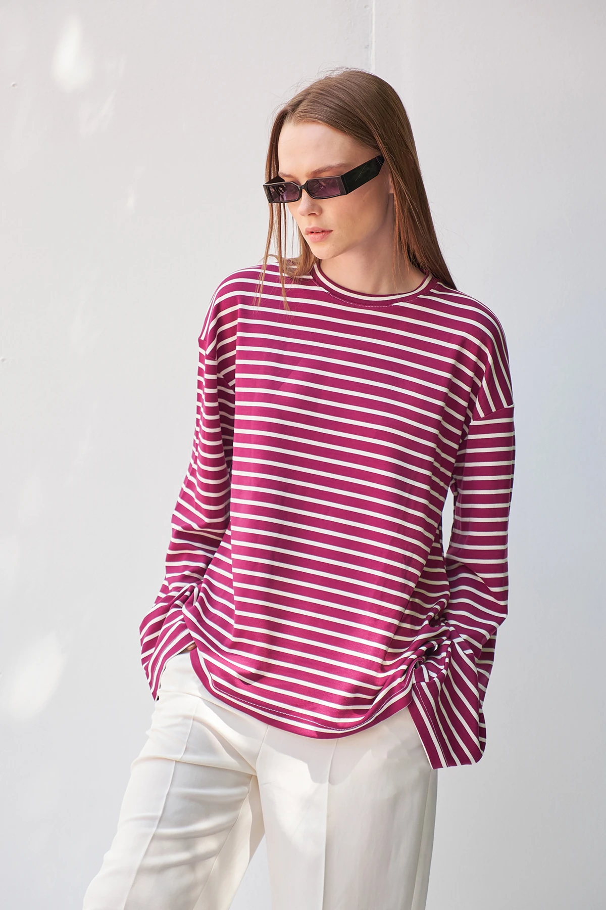 Çizgili Basic Bluz