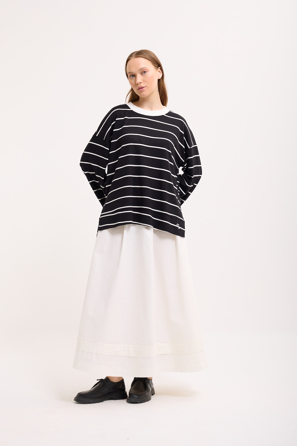 Logolu Çizgili Sweatshirt 
