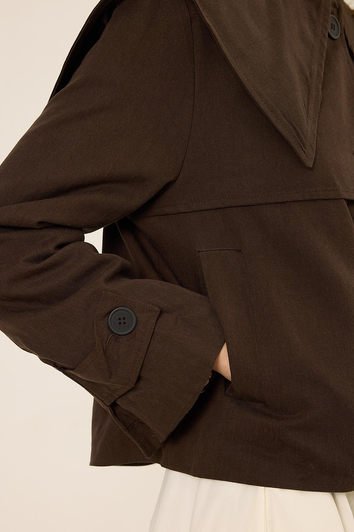 Geniş Yaka Trençkot 