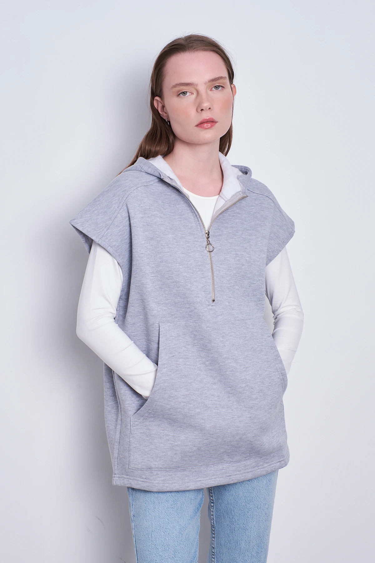 Fermuarlı Pop Sweatshirt