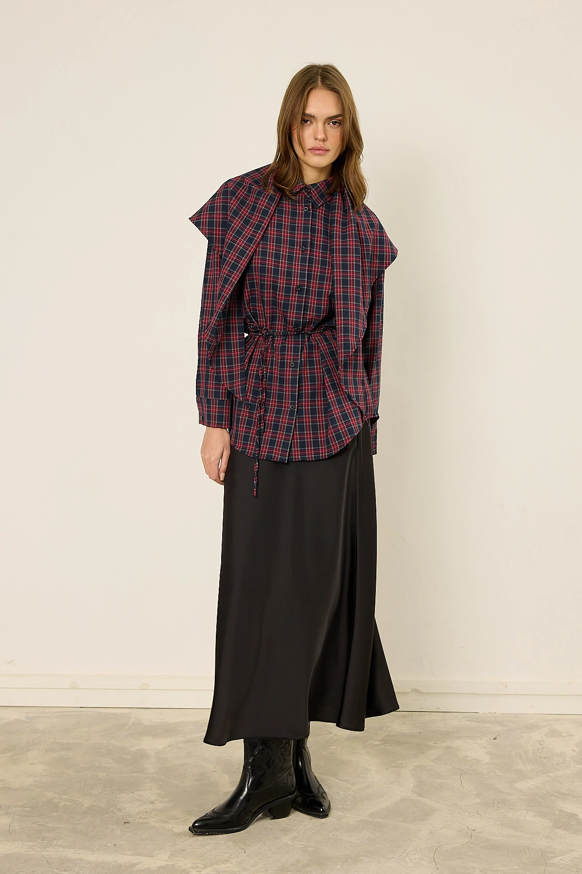 Fularlı Ekose Gömlek