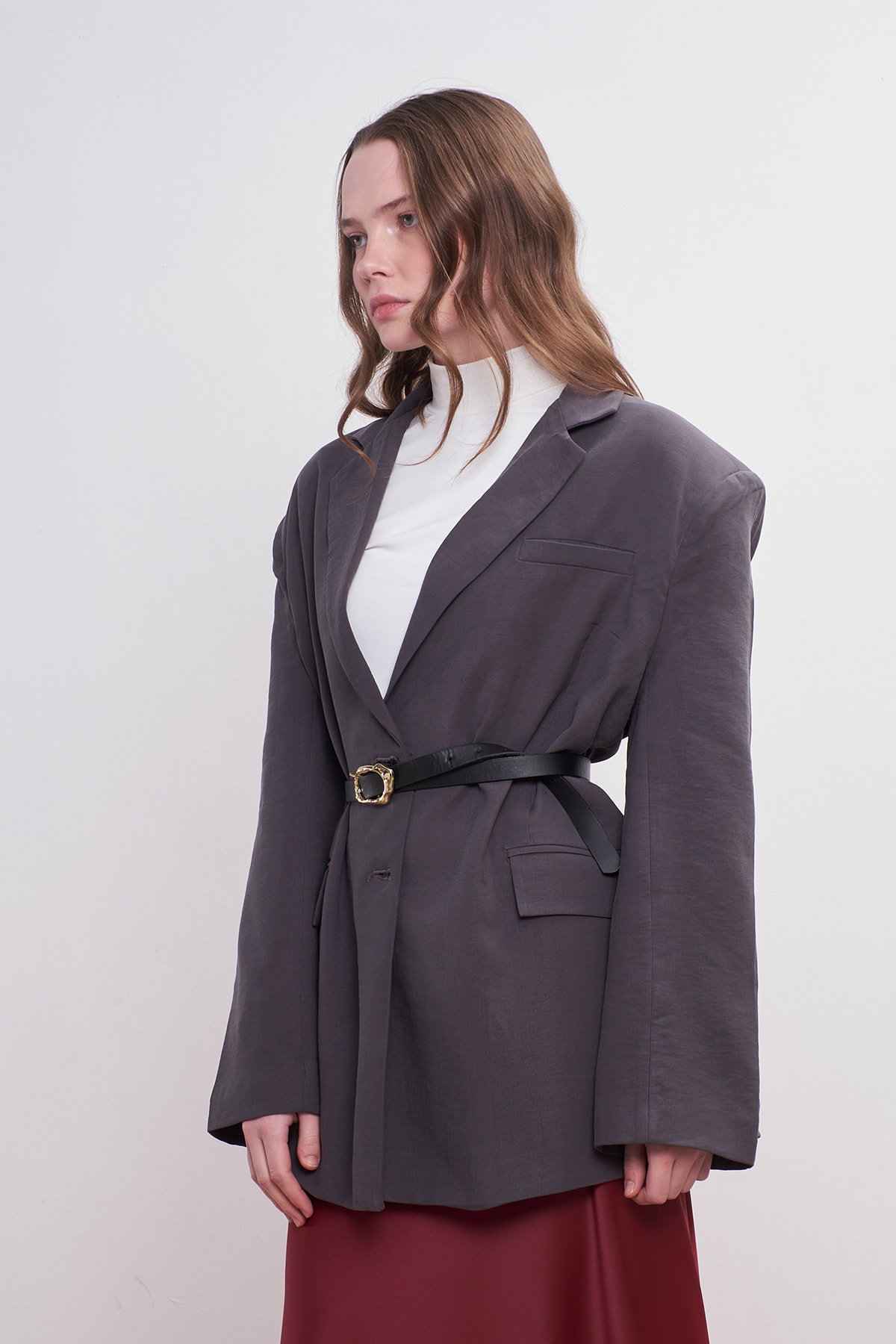 Oversize Natural Blazer Ceket