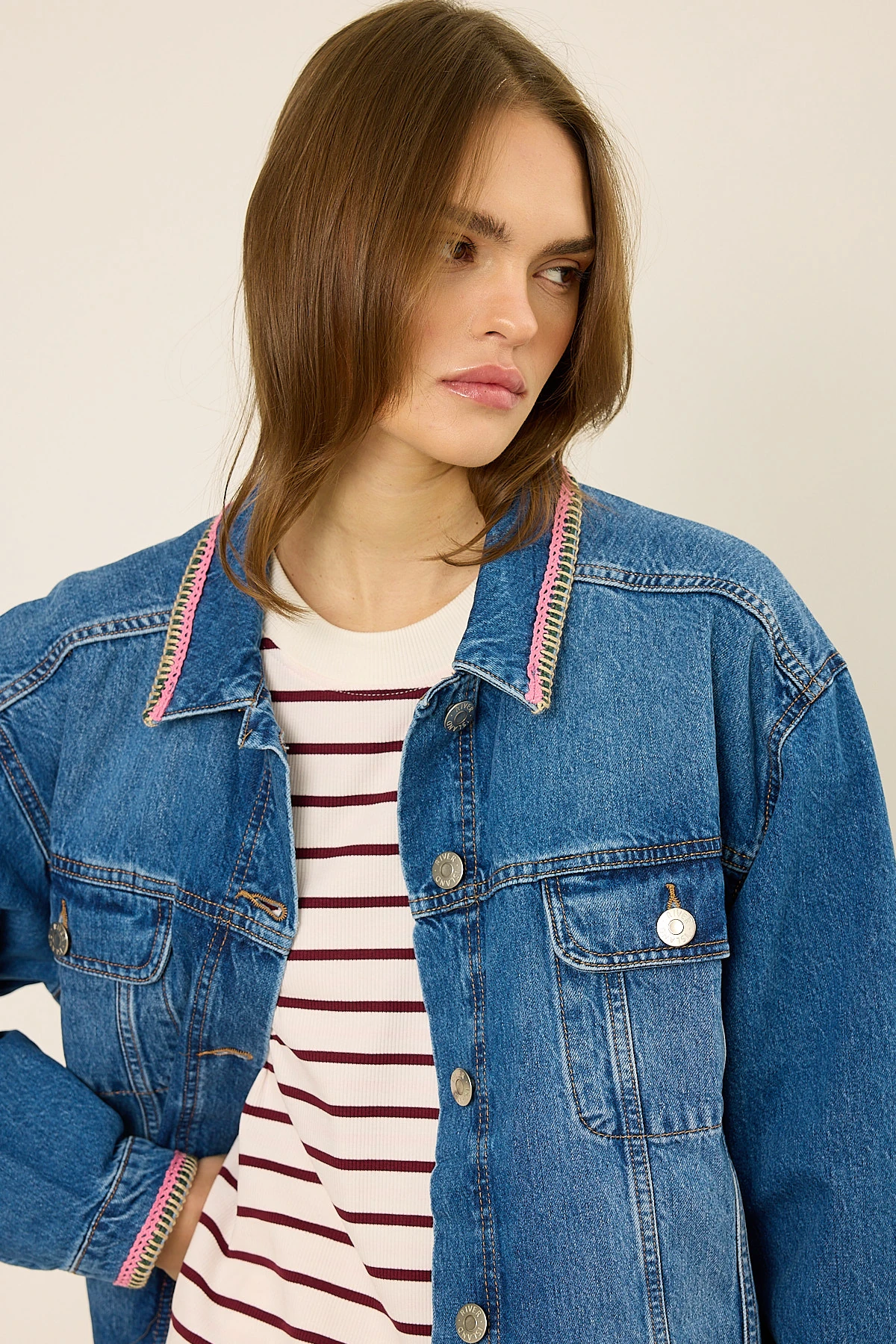 Nakışlı Denim Ceket