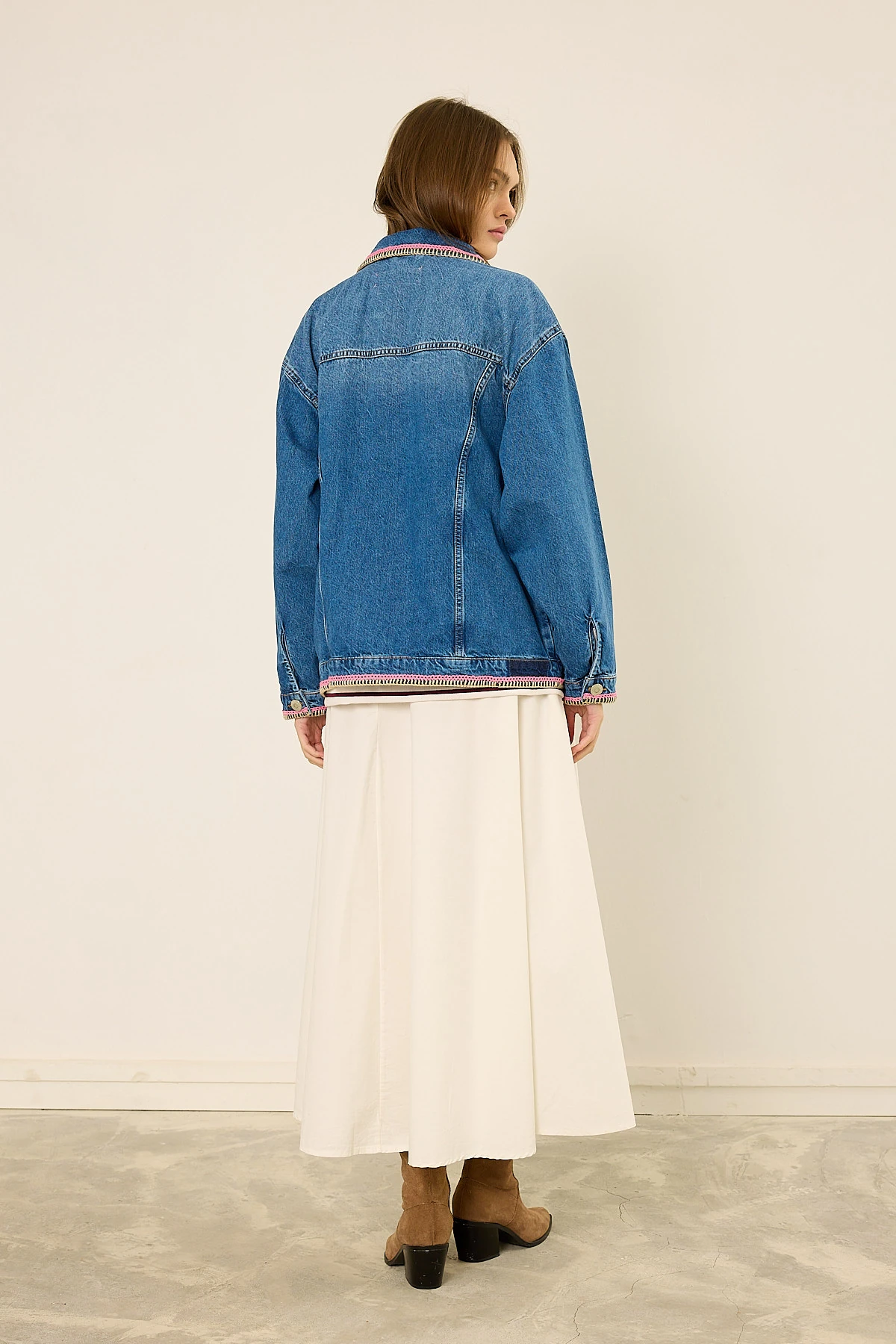 Nakışlı Denim Ceket