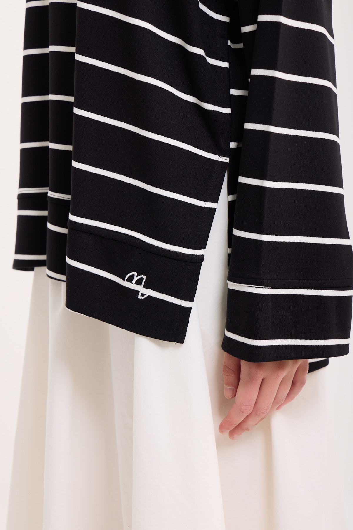 Logolu Çizgili Sweatshirt 