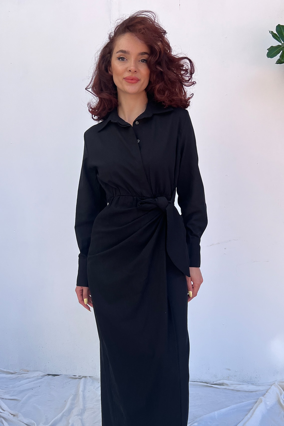 Keten Bağlamalı Elbise