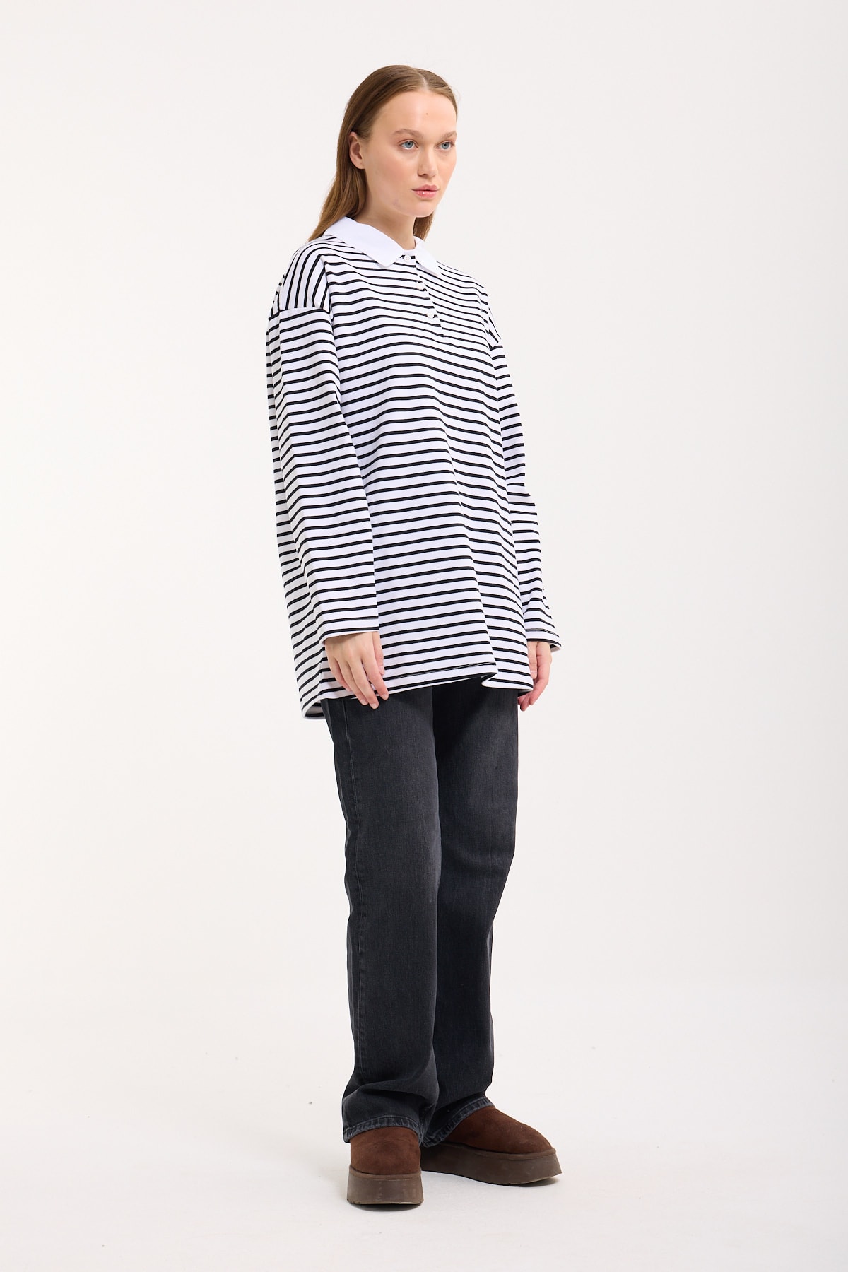 Polo Yaka Sweatshirt - Jasmin
