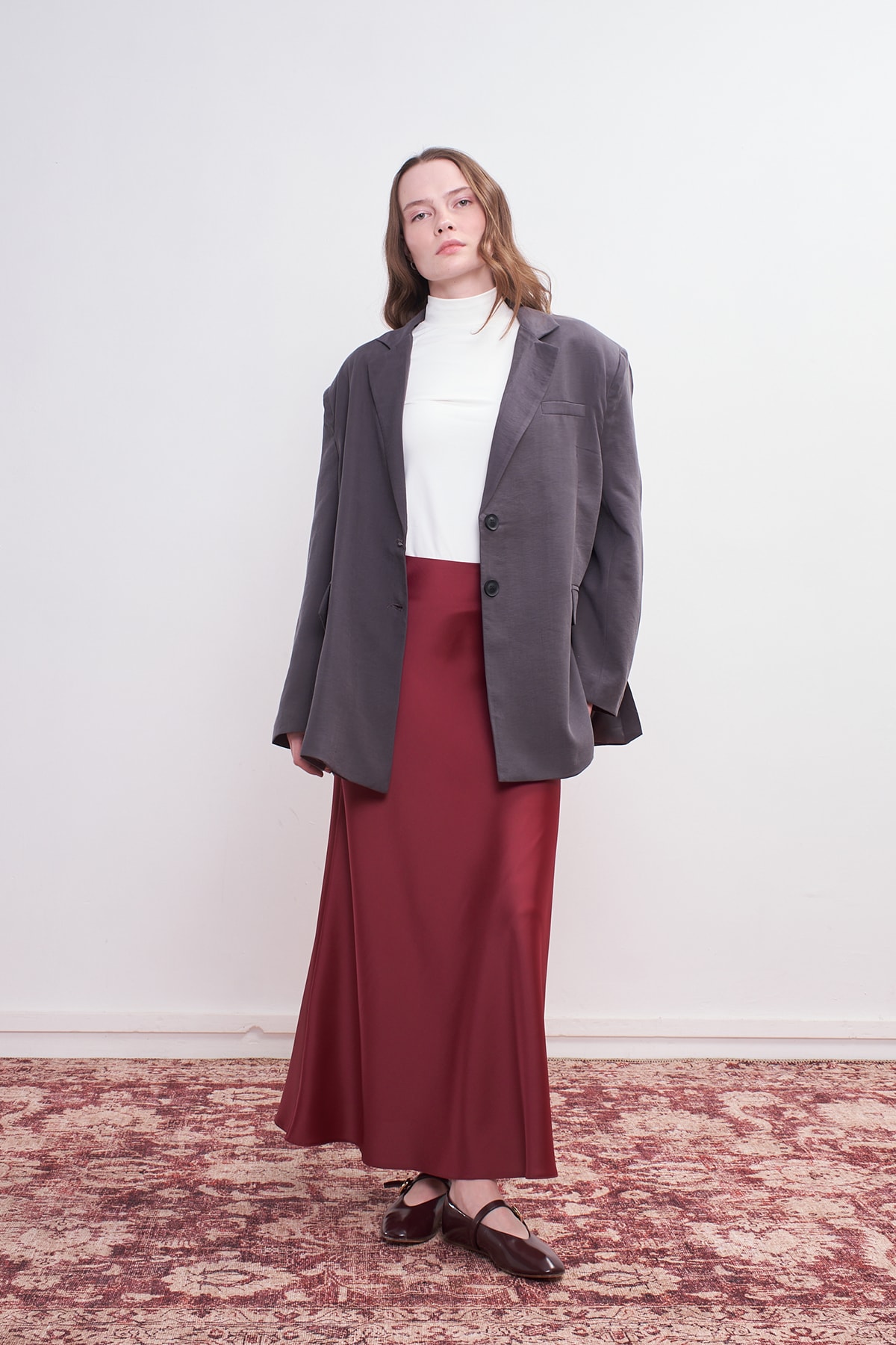 Oversize Natural Blazer Ceket