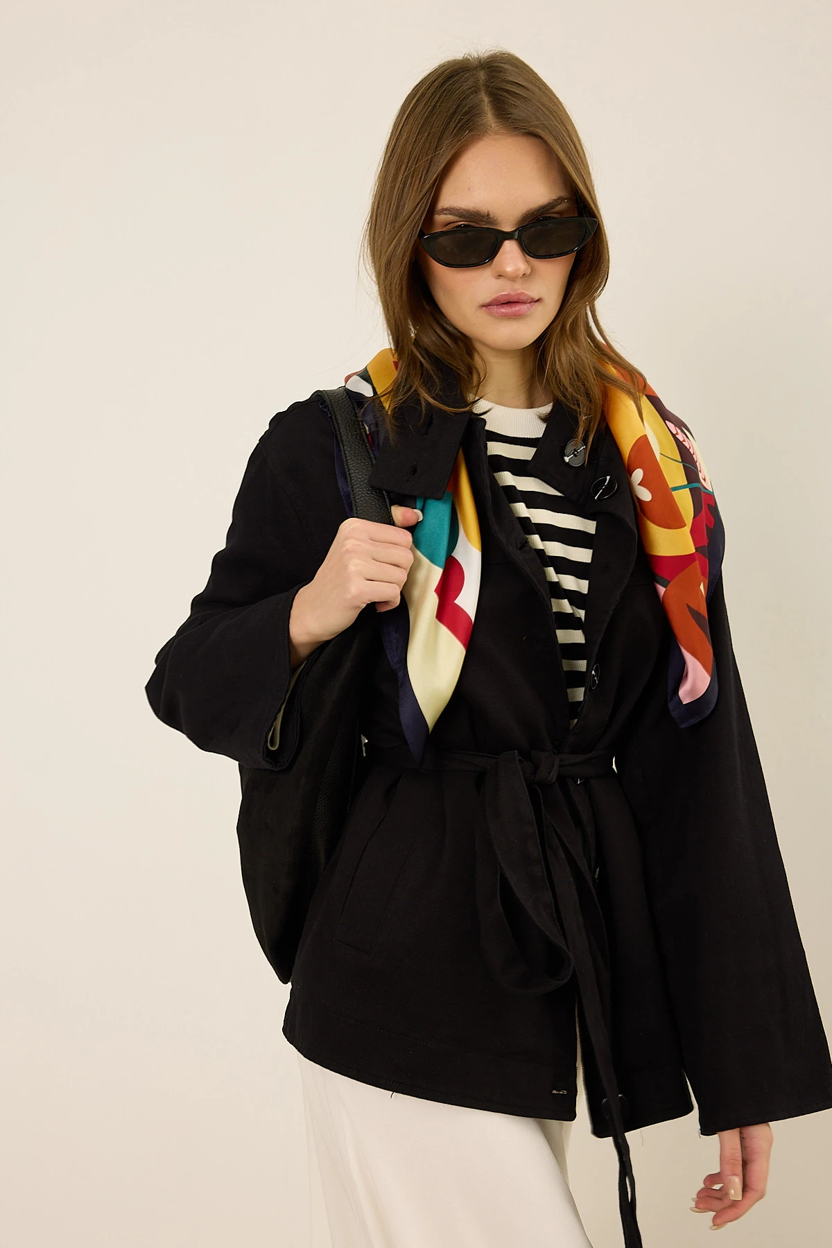  Gabardin Ceket  - Siyah